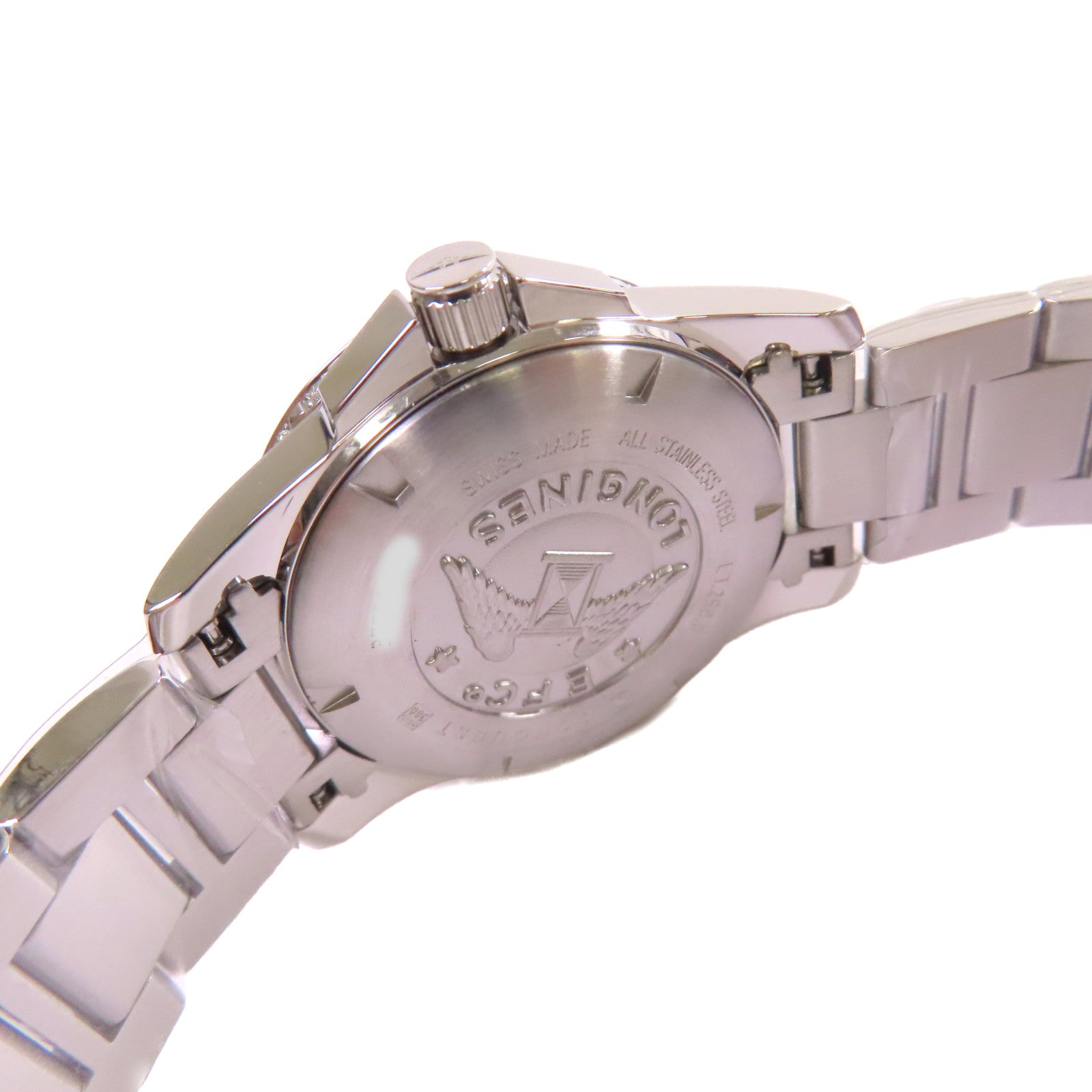 LONGINES Conquest White Pearl & Diamonds Watch不鏽鋼/鑽石石英機芯手錶貝殼色