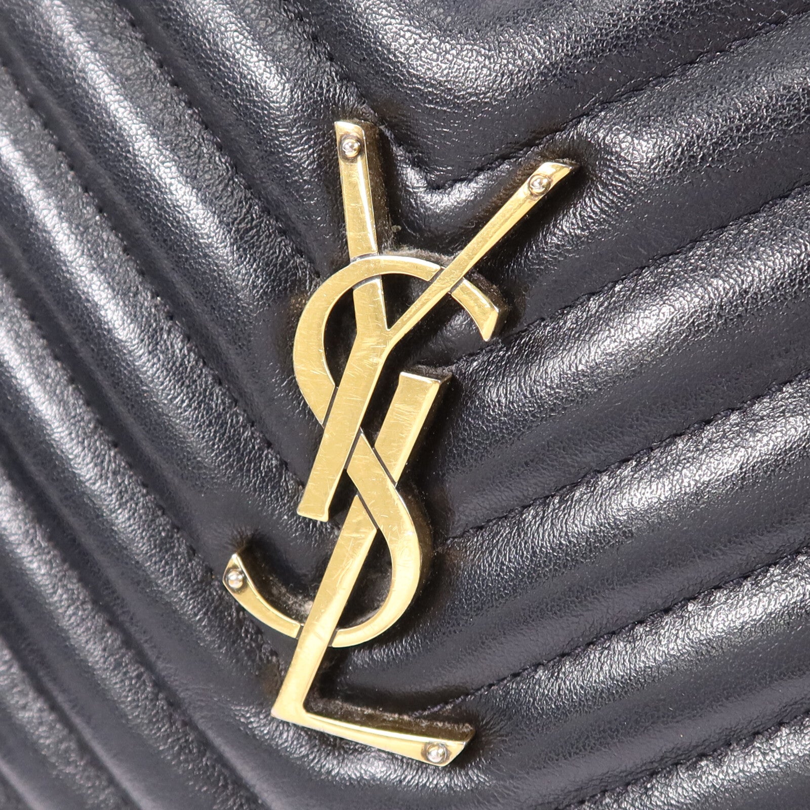 SAINT LAURENT 牛皮皮革Mini Lou金扣肩背袋