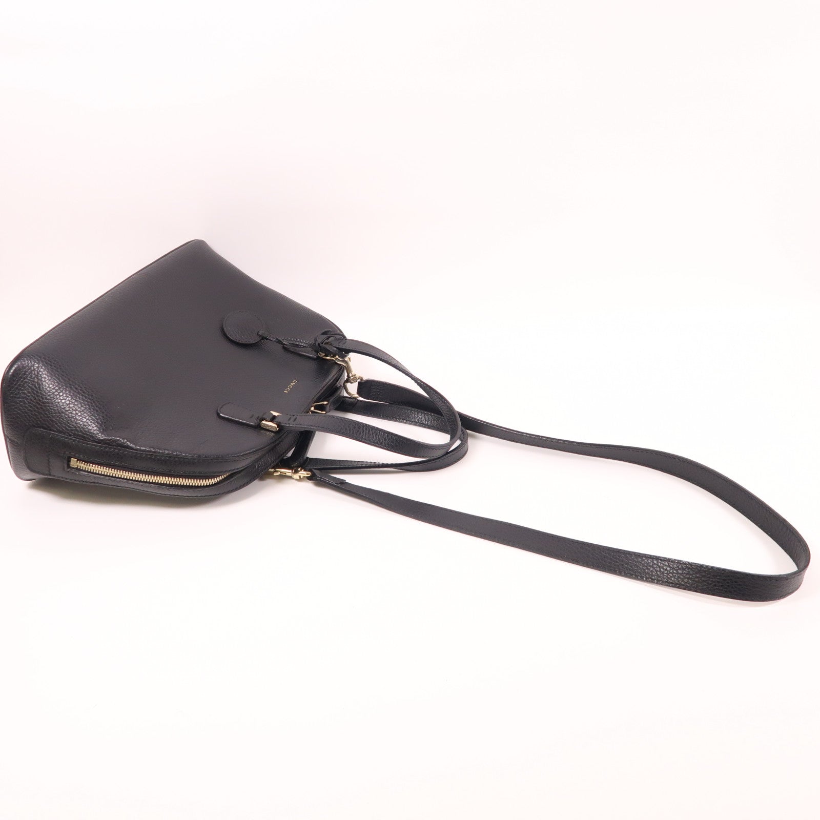 GUCCI 牛皮皮革Shoulder Bag銀扣手挽肩背兩用袋
