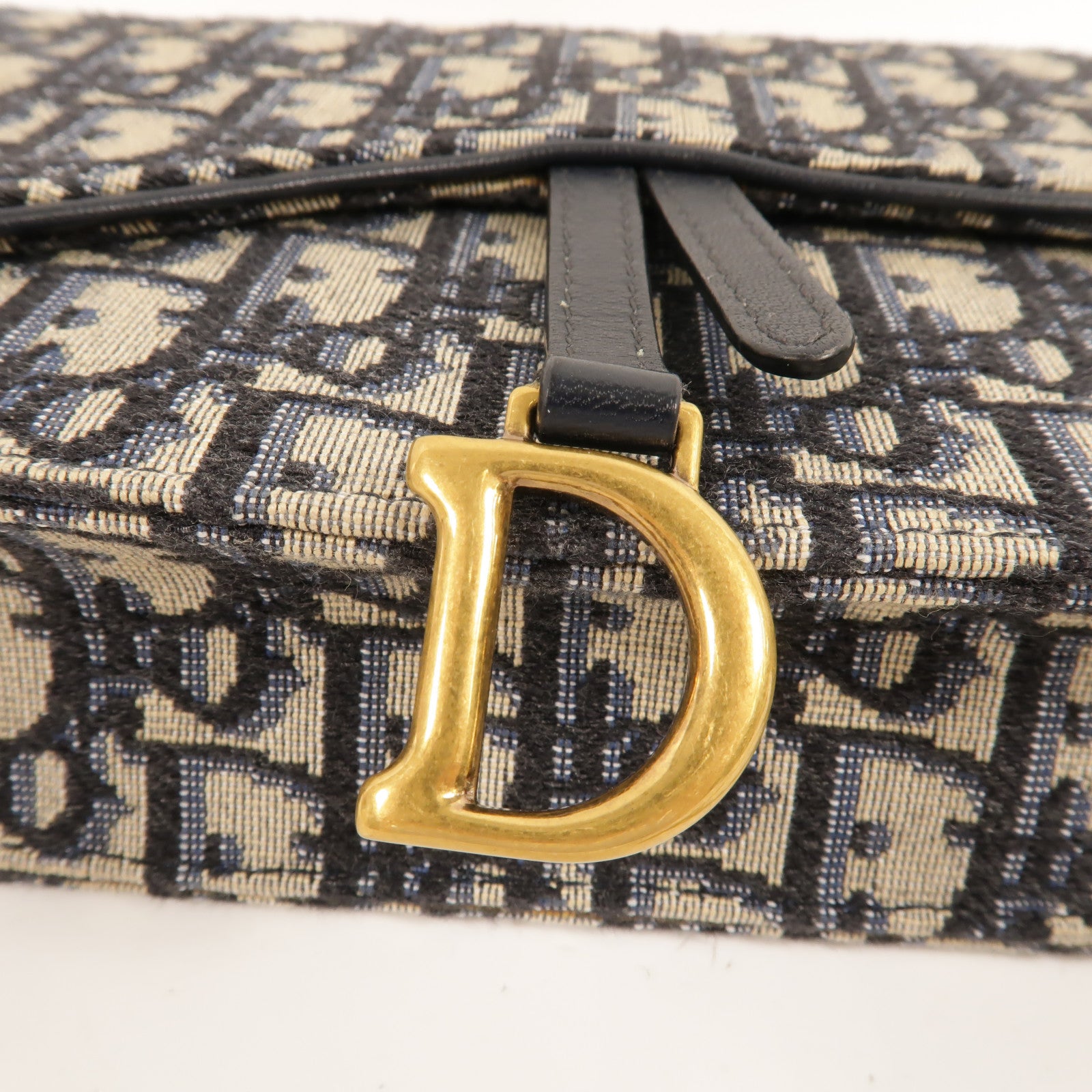 Dior 帆布Saddle Wallet On Chain鏈帶肩背袋