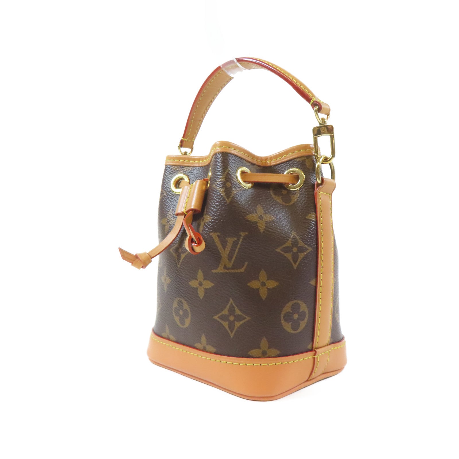 LOUIS VUITTON Monogram Nano Noe金扣手挽肩背兩用袋啡色