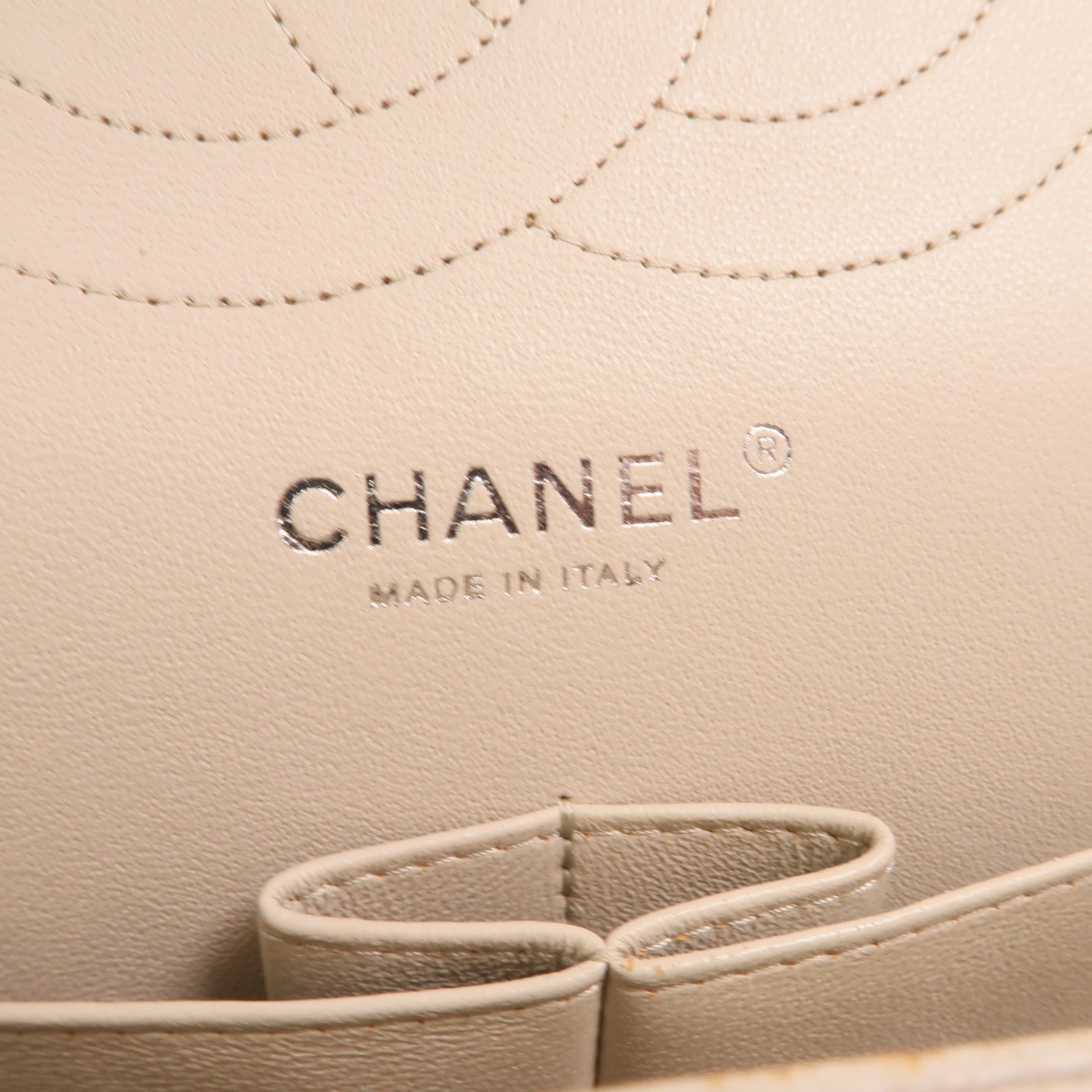 CHANEL 牛皮皮革Large Classic銀扣鏈帶肩背袋