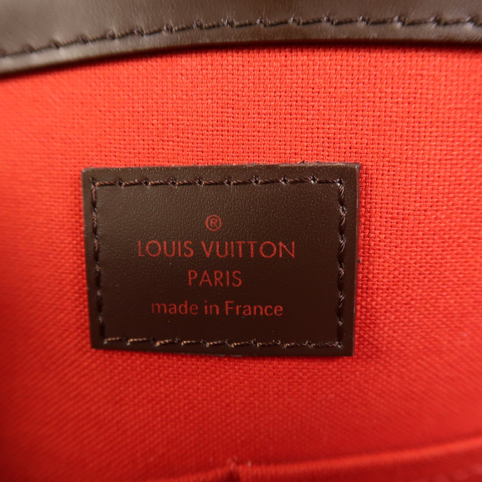 LOUIS VUITTON Damier Verona MM金扣肩背袋棕色