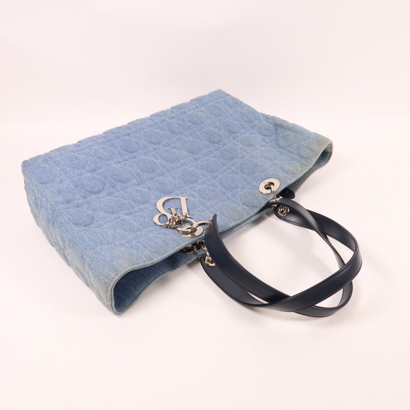 Dior 帆布Tote Bag銀扣肩背袋