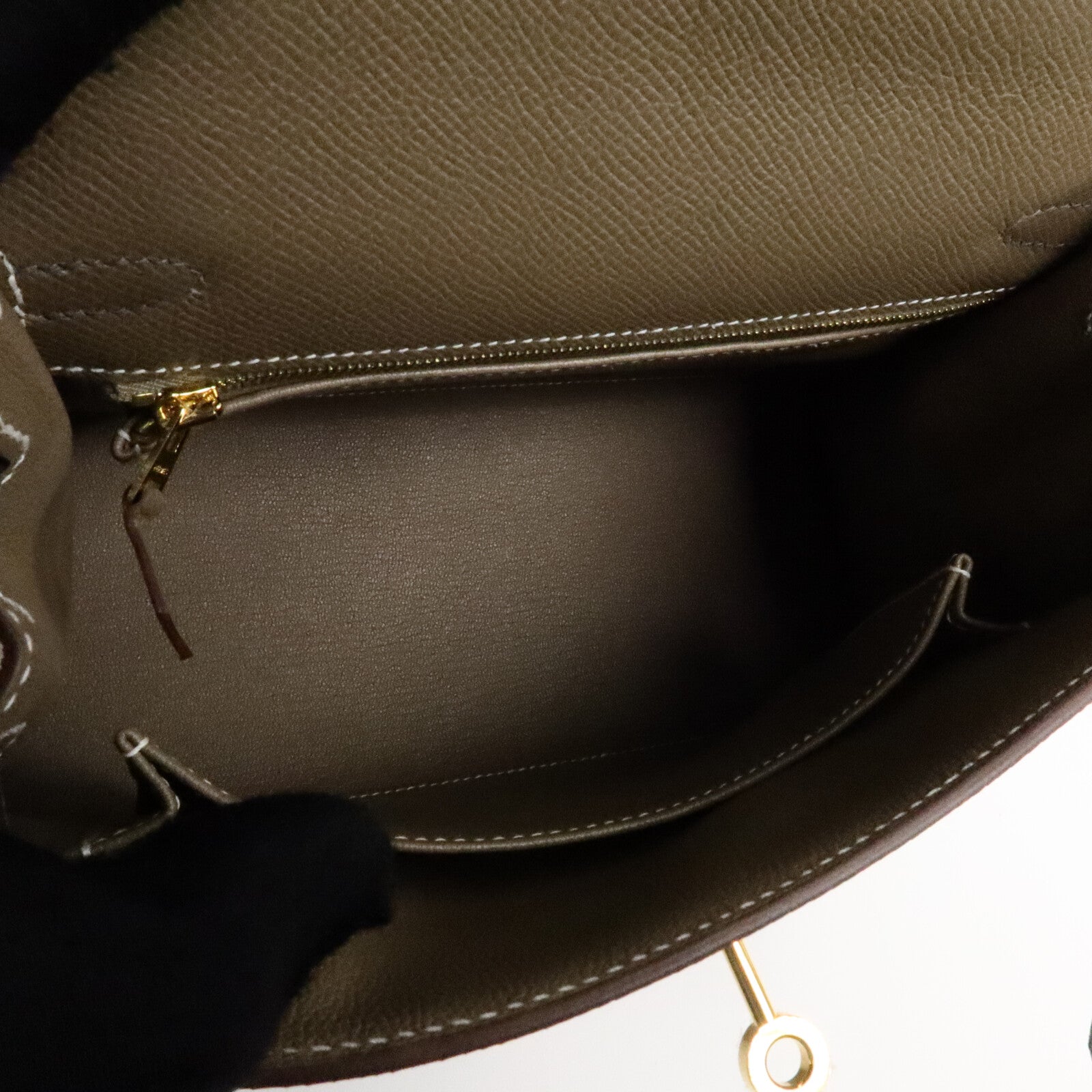 HERMES Epsom皮革Kelly 25手挽肩背兩用袋Etoupe/Ardoise/Noir