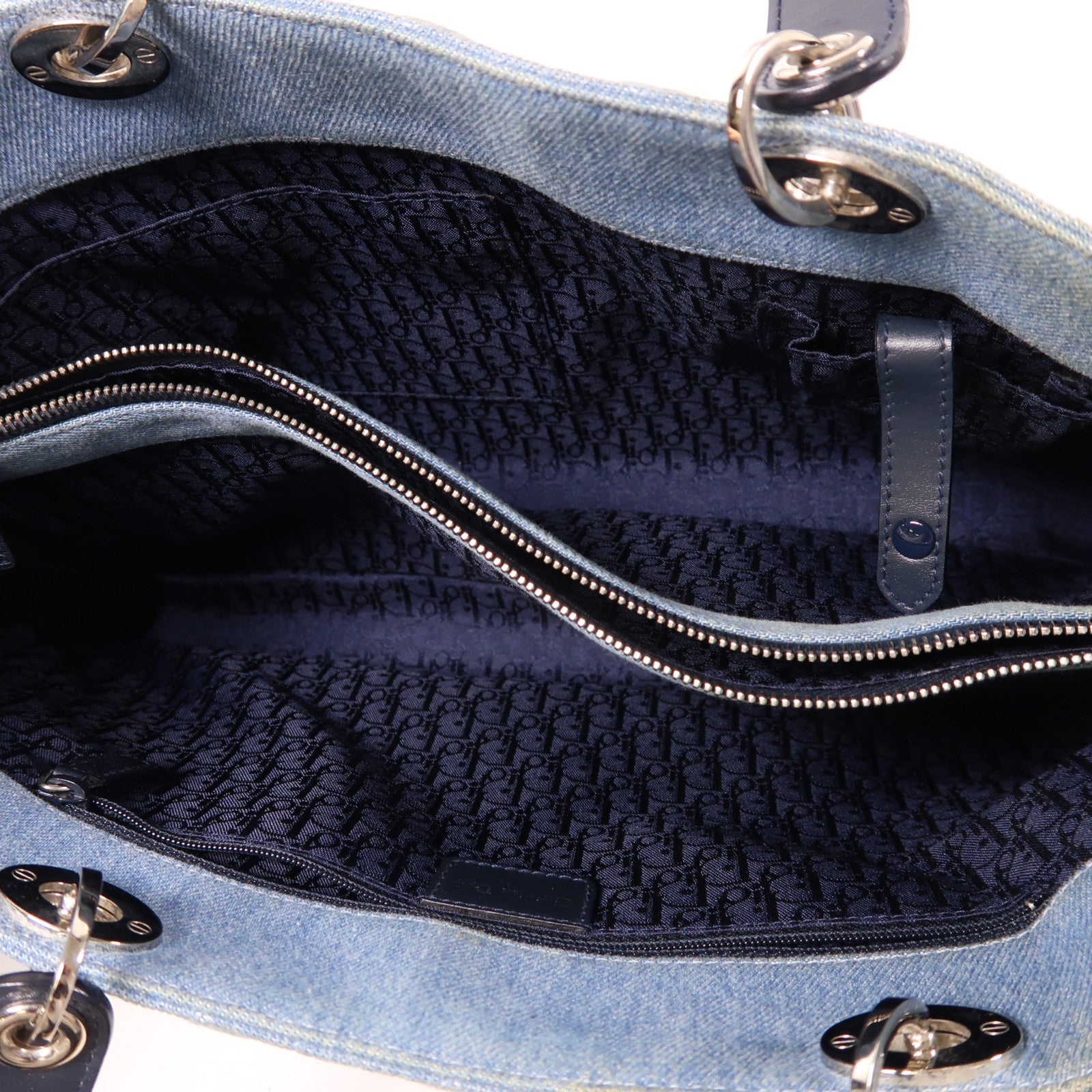 Dior 帆布Tote Bag銀扣肩背袋