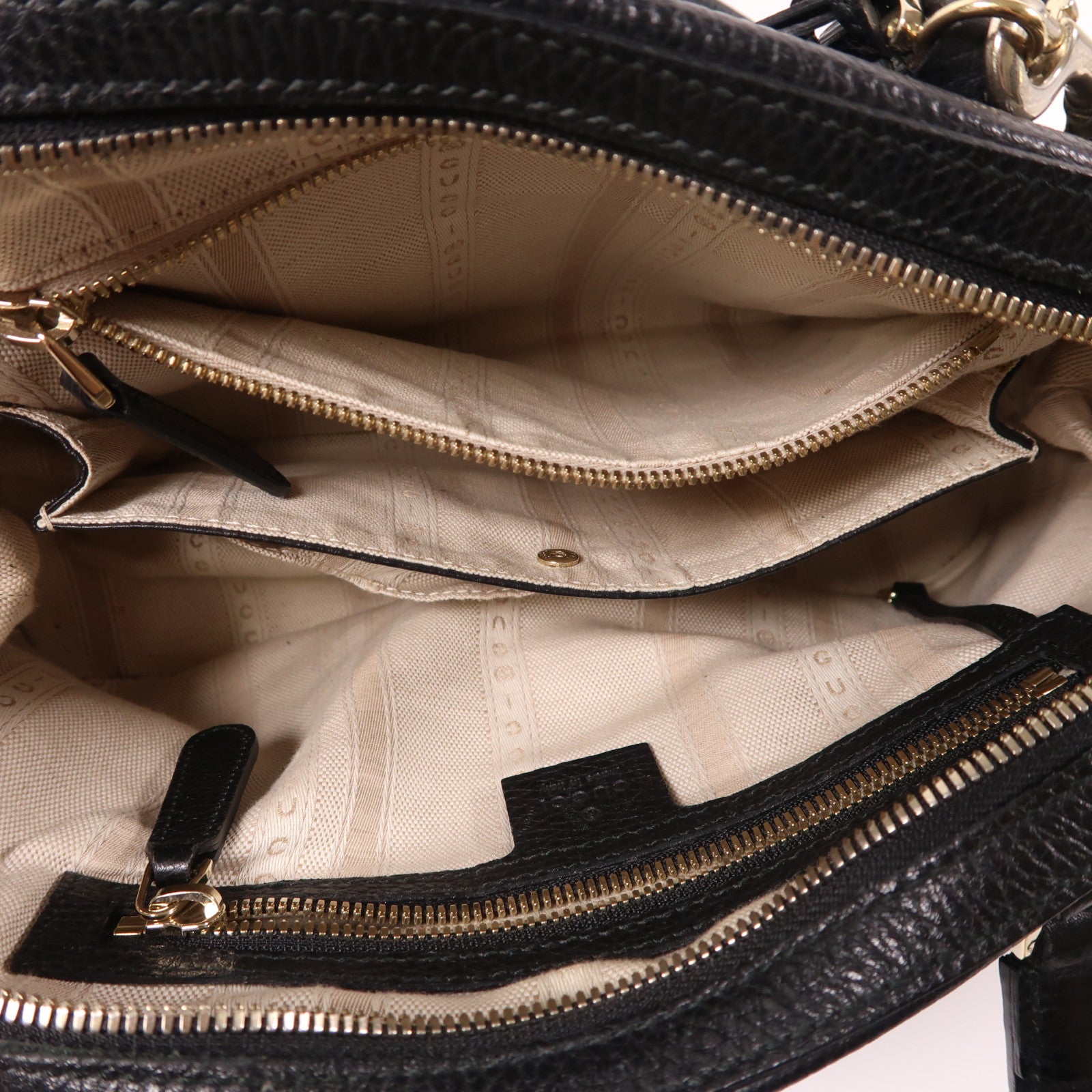 GUCCI 牛皮皮革Shoulder Bag銀扣手挽肩背兩用袋