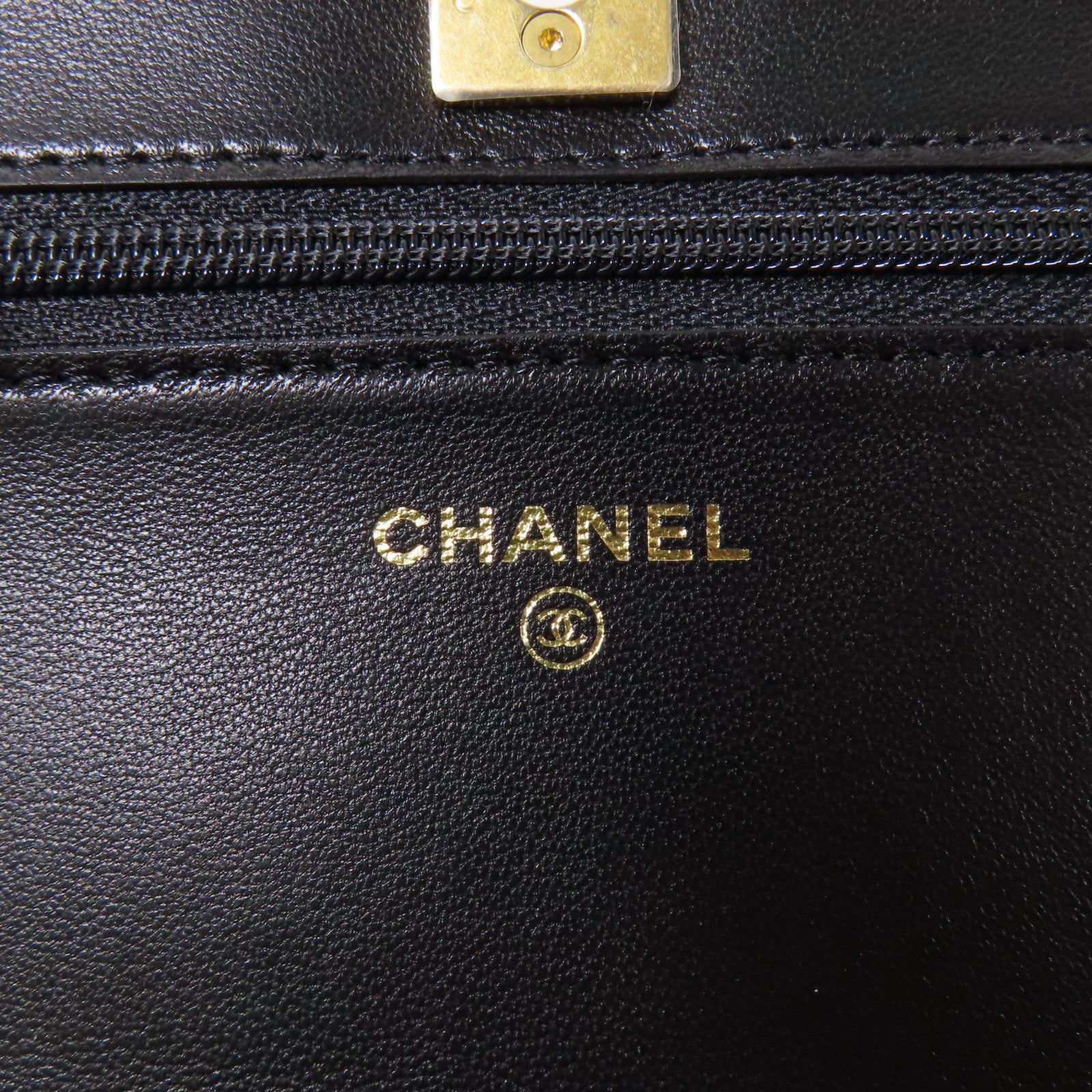 CHANEL 羊皮皮革Wallet On Chain金扣鏈帶肩背袋