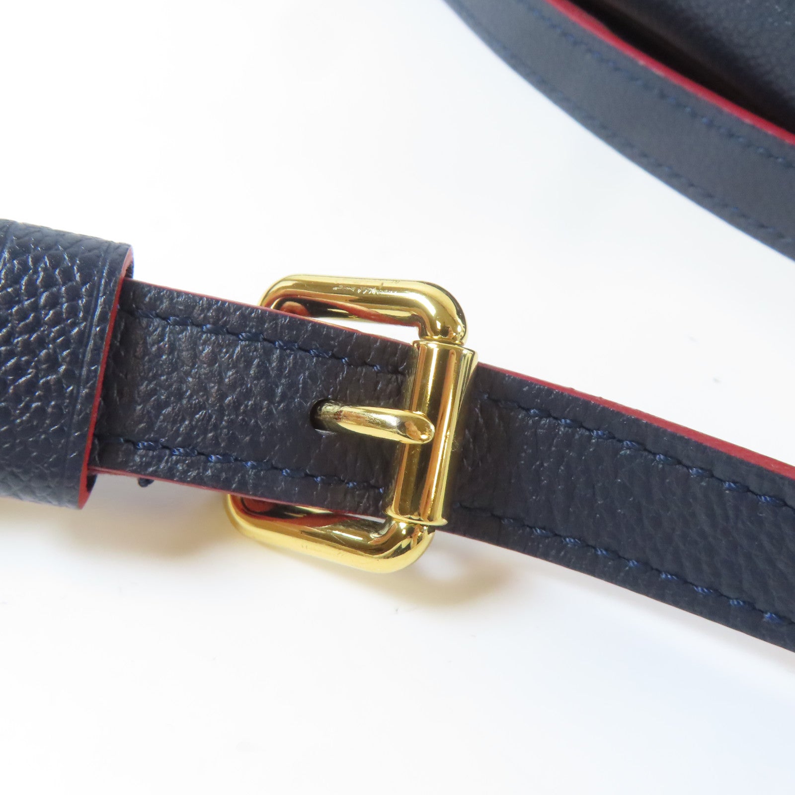 LOUIS VUITTON Monogram Empreinte Pochette Metis金扣手挽肩背兩用袋深藍色