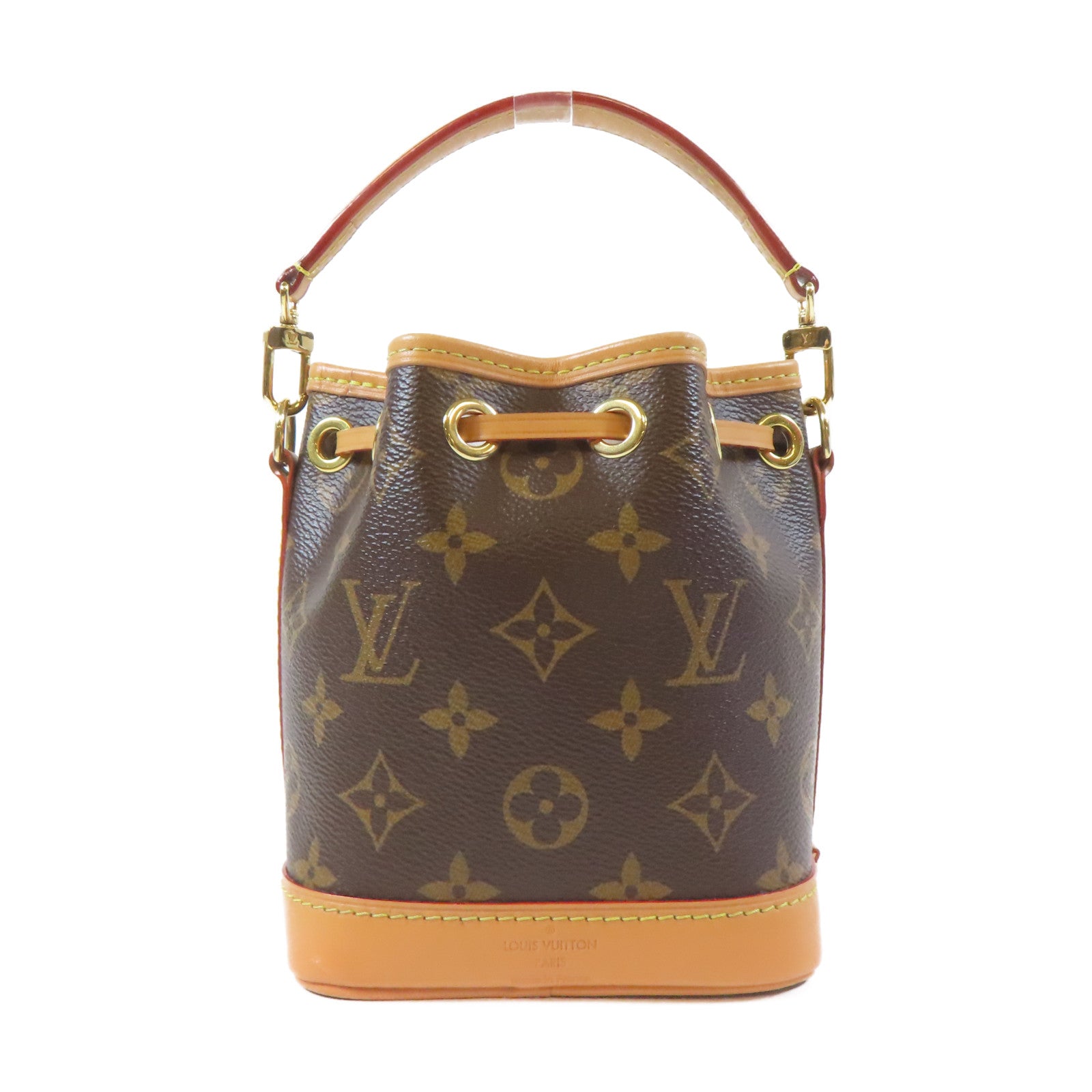 LOUIS VUITTON Monogram Nano Noe金扣手挽肩背兩用袋啡色