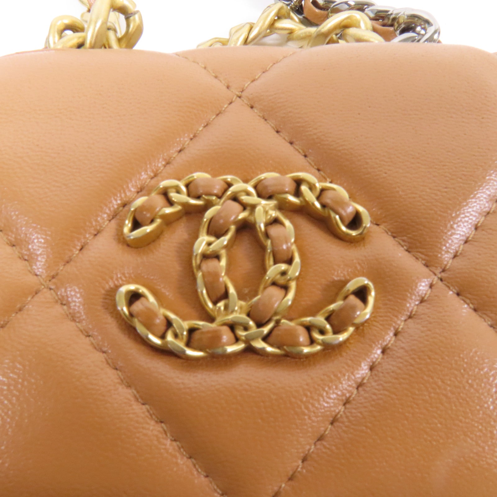 CHANEL 羊皮皮革19 Phone Holder手挽肩背兩用袋