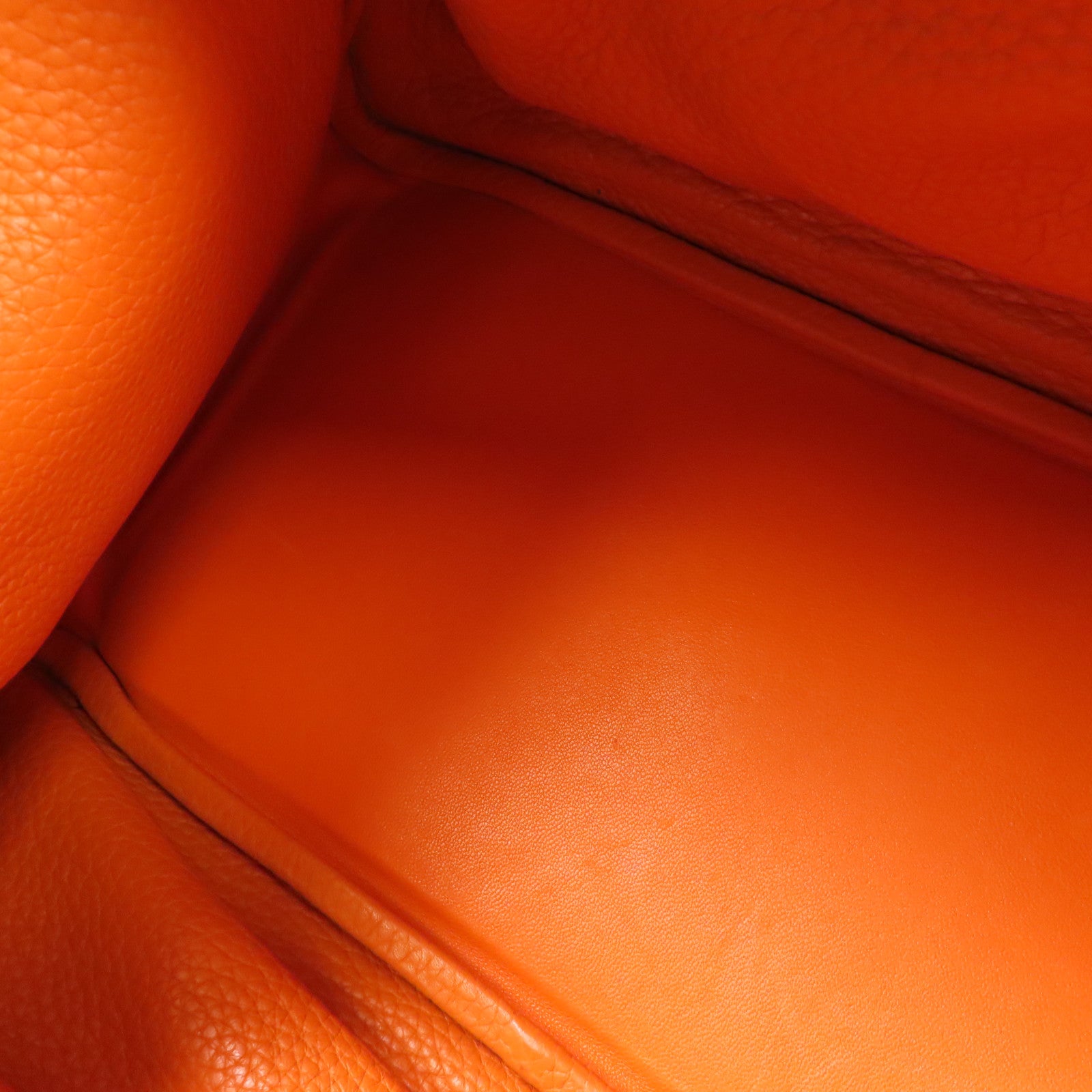 HERMES 【激減優惠】Clemence皮革Lindy 30銀扣手挽肩背兩用袋Orange