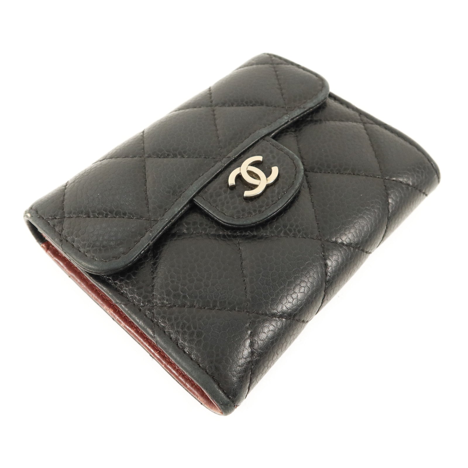 CHANEL 牛皮皮革Card Case銀扣卡片套