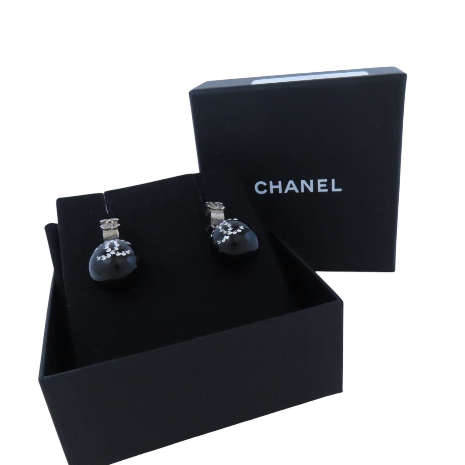 CHANEL 金屬/PVC CC Earrings金扣耳環