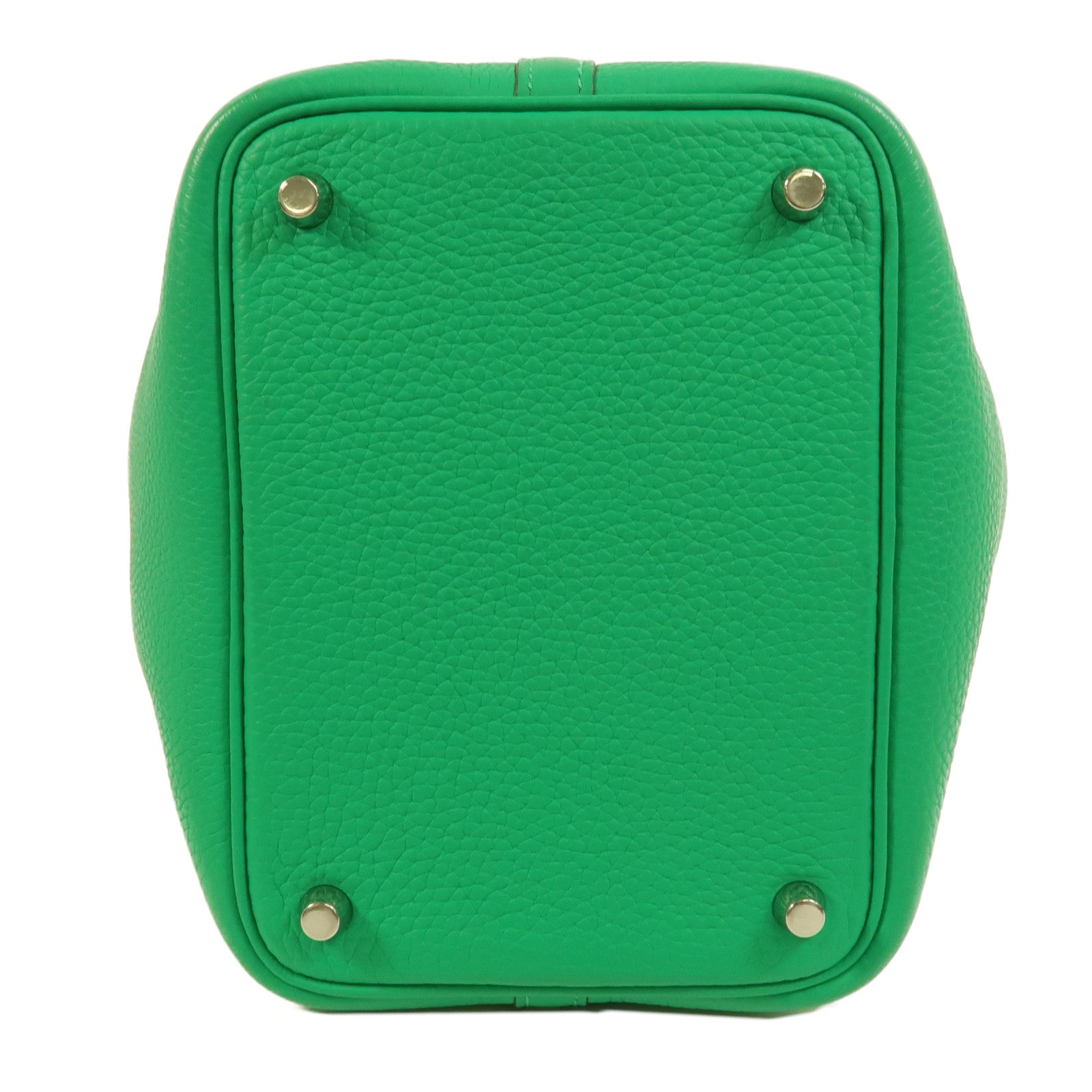 HERMES Clemence/鱷魚皮革Picotin PM Touch手挽袋Menthe/Vert Jade