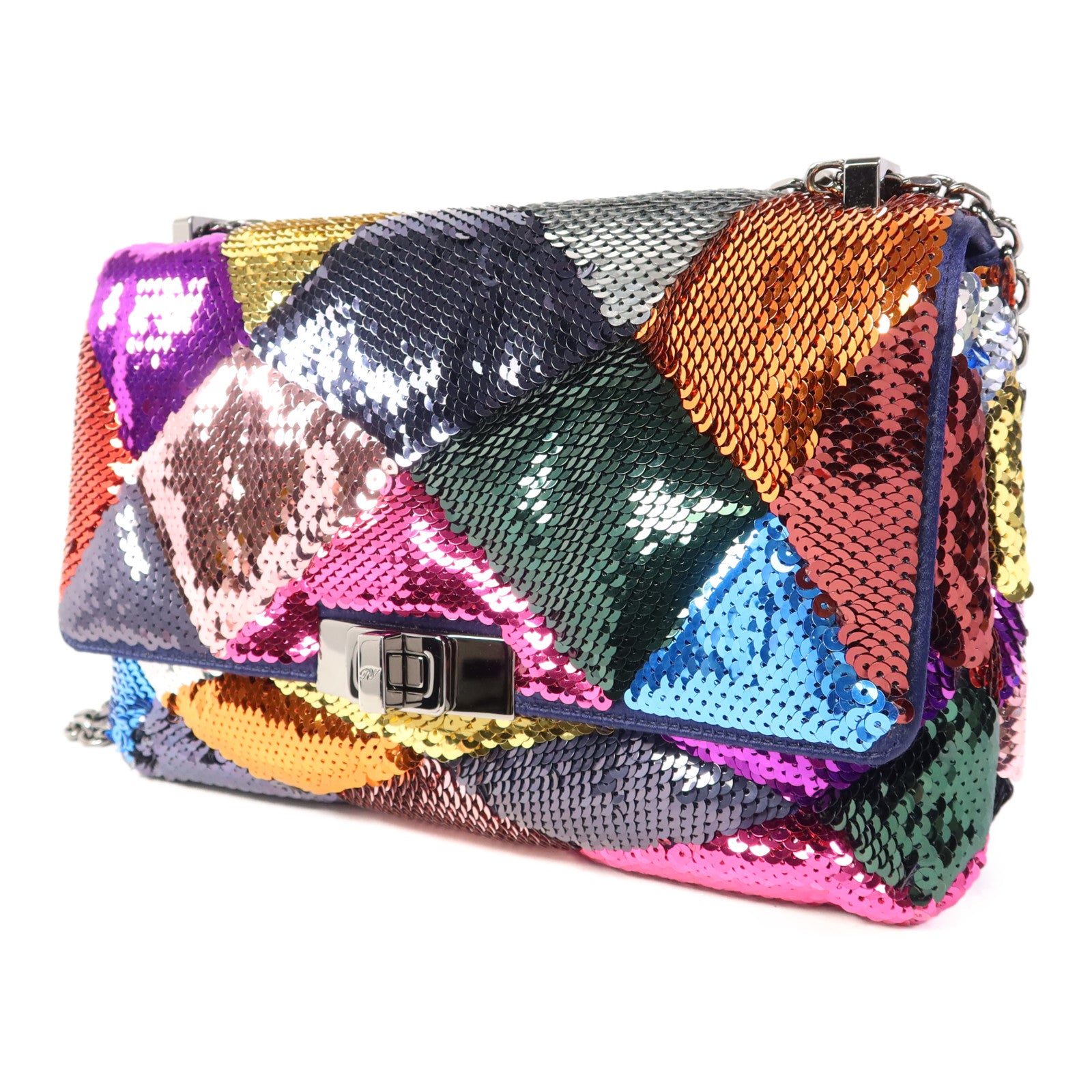 SELECTION 珠片Rover Vivian Chain Shoulder銀扣鏈帶肩背袋