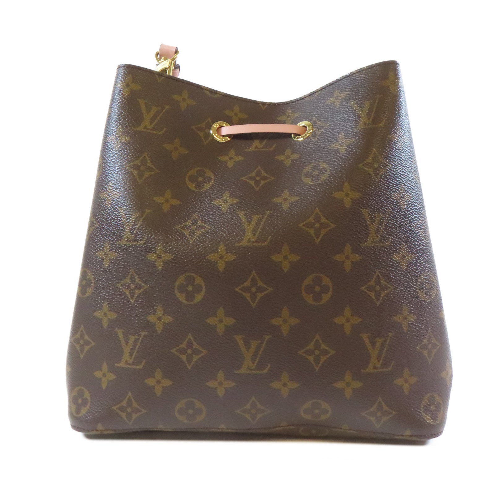 LOUIS VUITTON Monogram Neo Noe MM金扣肩背袋粉紅色/啡色