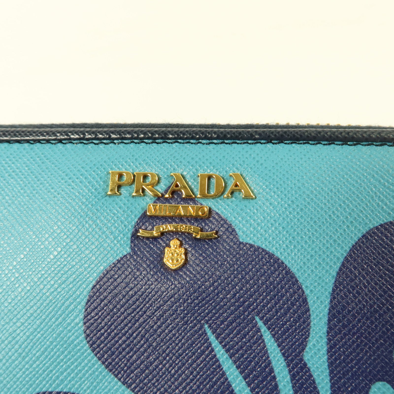 PRADA Saffiano皮革Zipper Long Wallet金扣長錢包