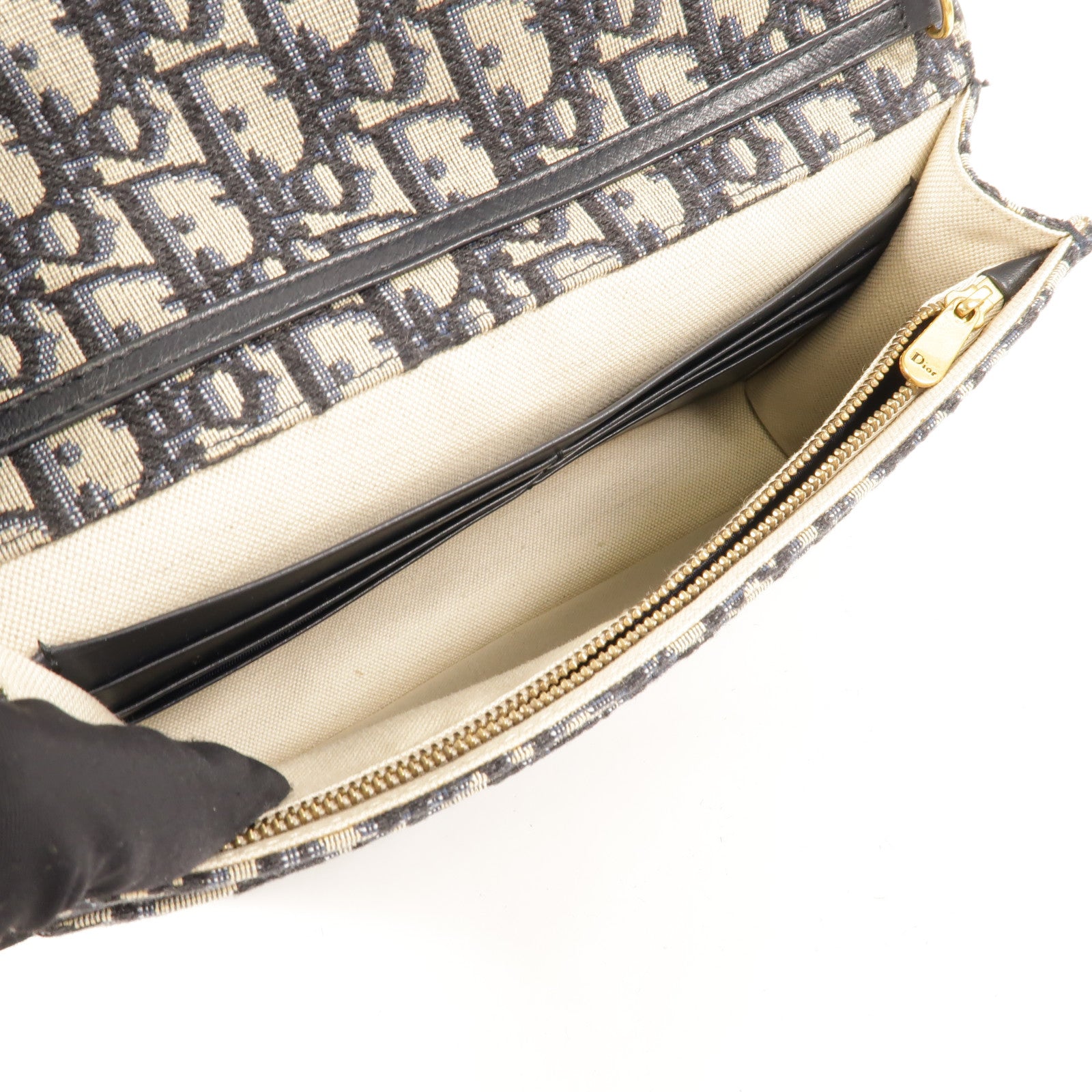 Dior 帆布Saddle Wallet On Chain鏈帶肩背袋