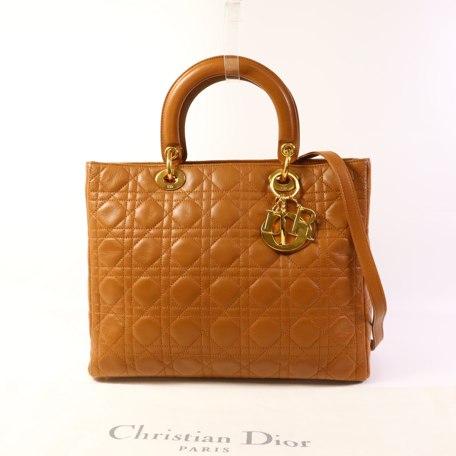 Dior 羊皮皮革Lady Dior金扣手挽肩背兩用袋