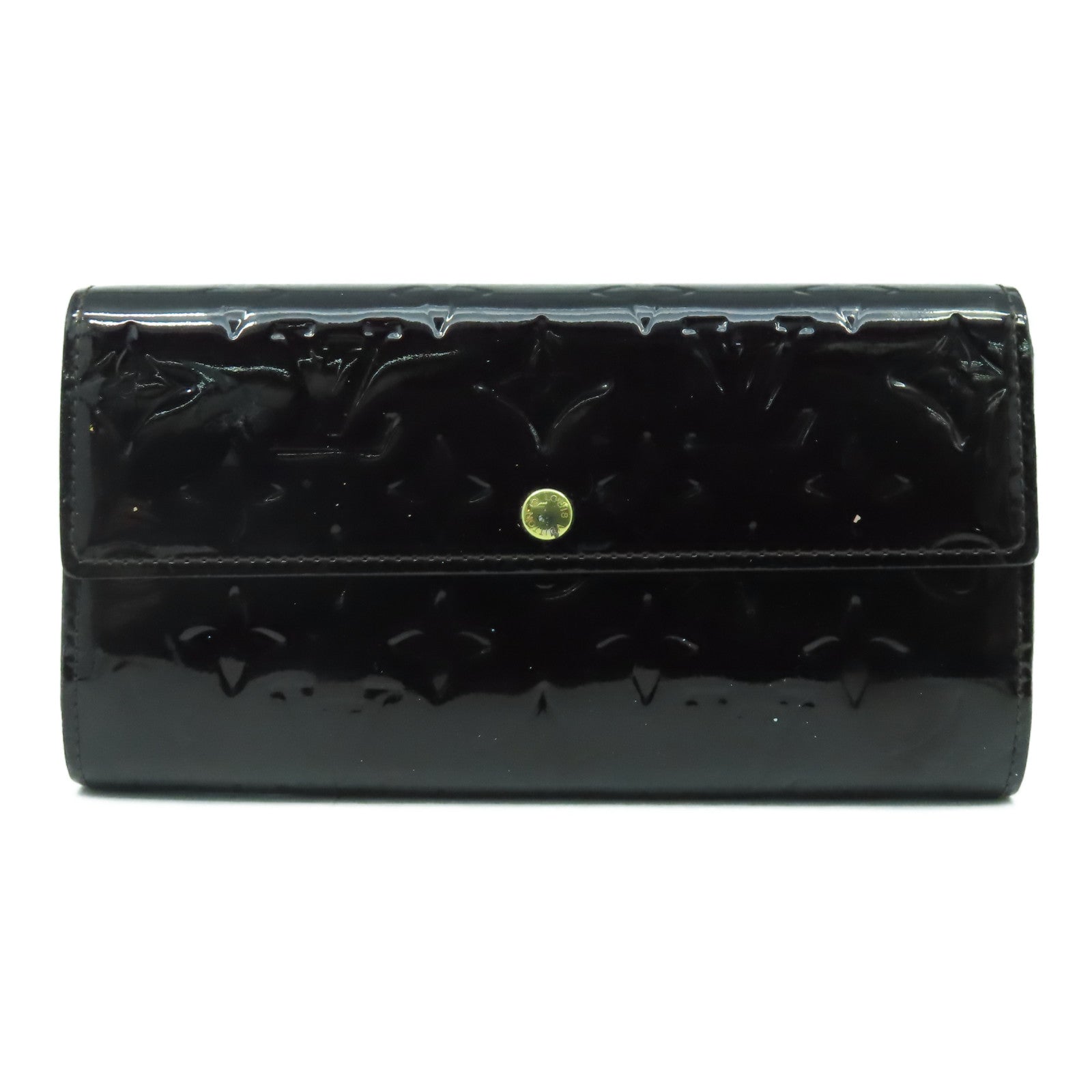 LOUIS VUITTON 【激減優惠】Monogram Vernis Portefeuille Sarah金扣長錢包酒紅色