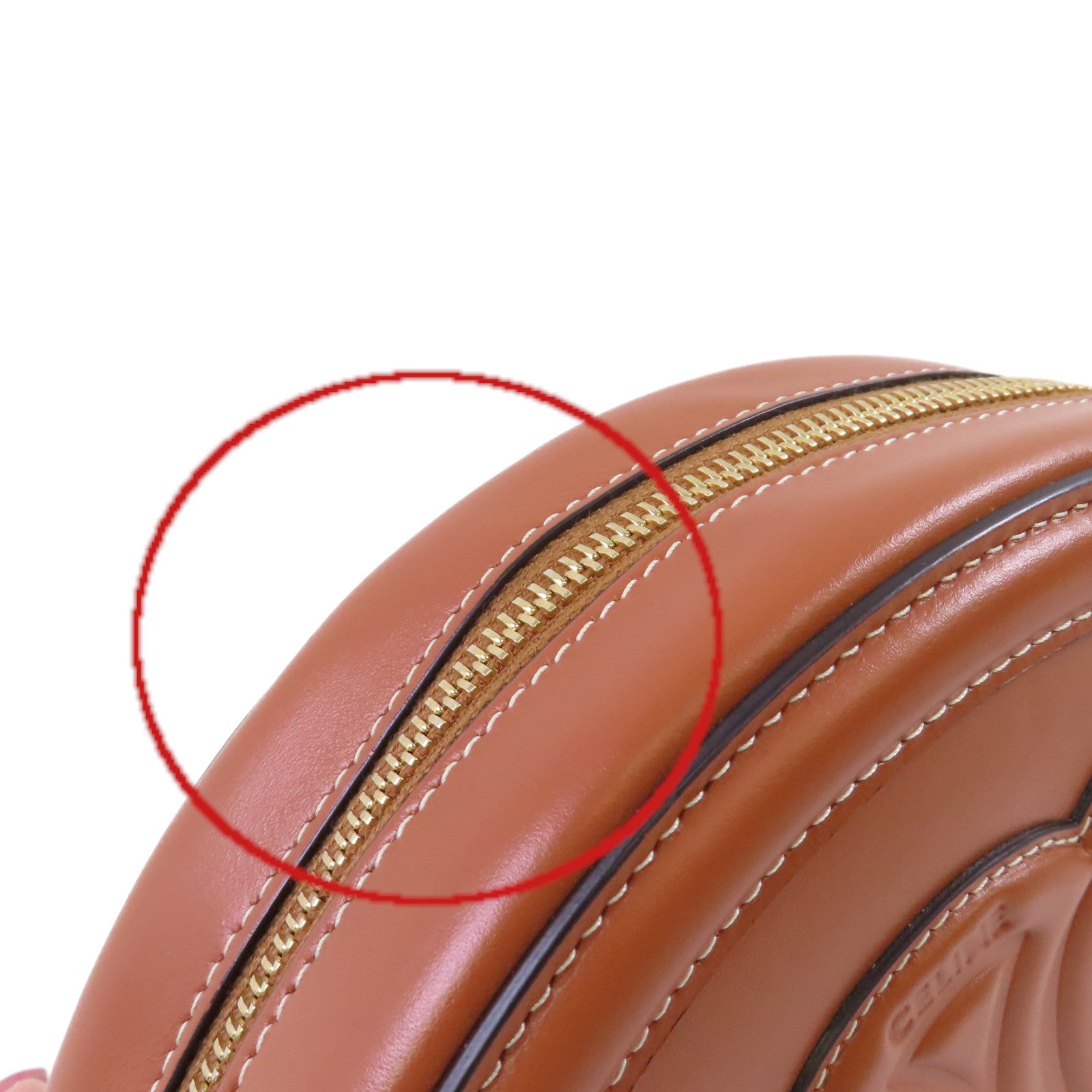 CELINE 牛皮皮革Oval Cuir Triomphe Shoulder Bag金扣肩背袋啡色