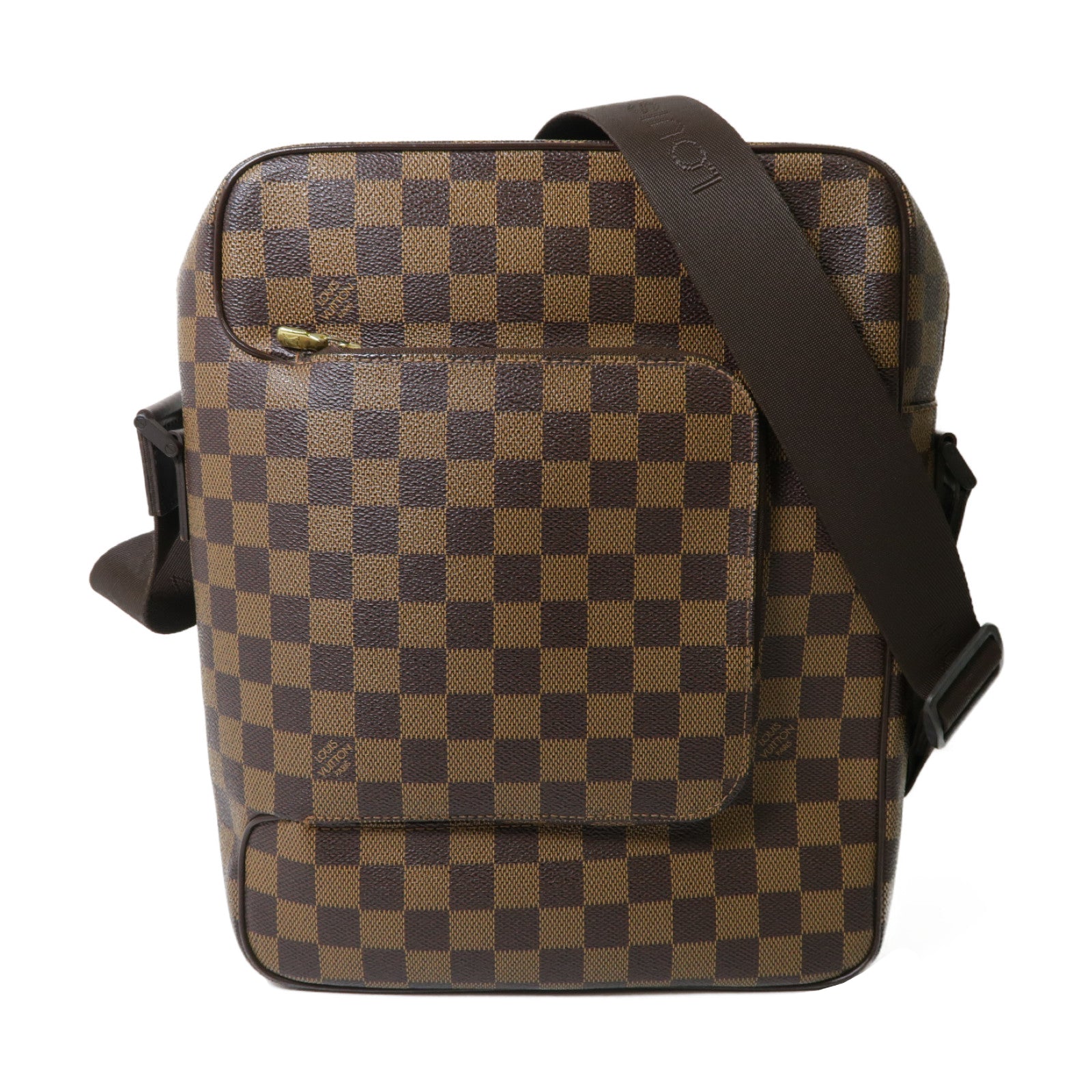 LOUIS VUITTON 【激減優惠】Damier Olaf MM金扣肩背袋啡色