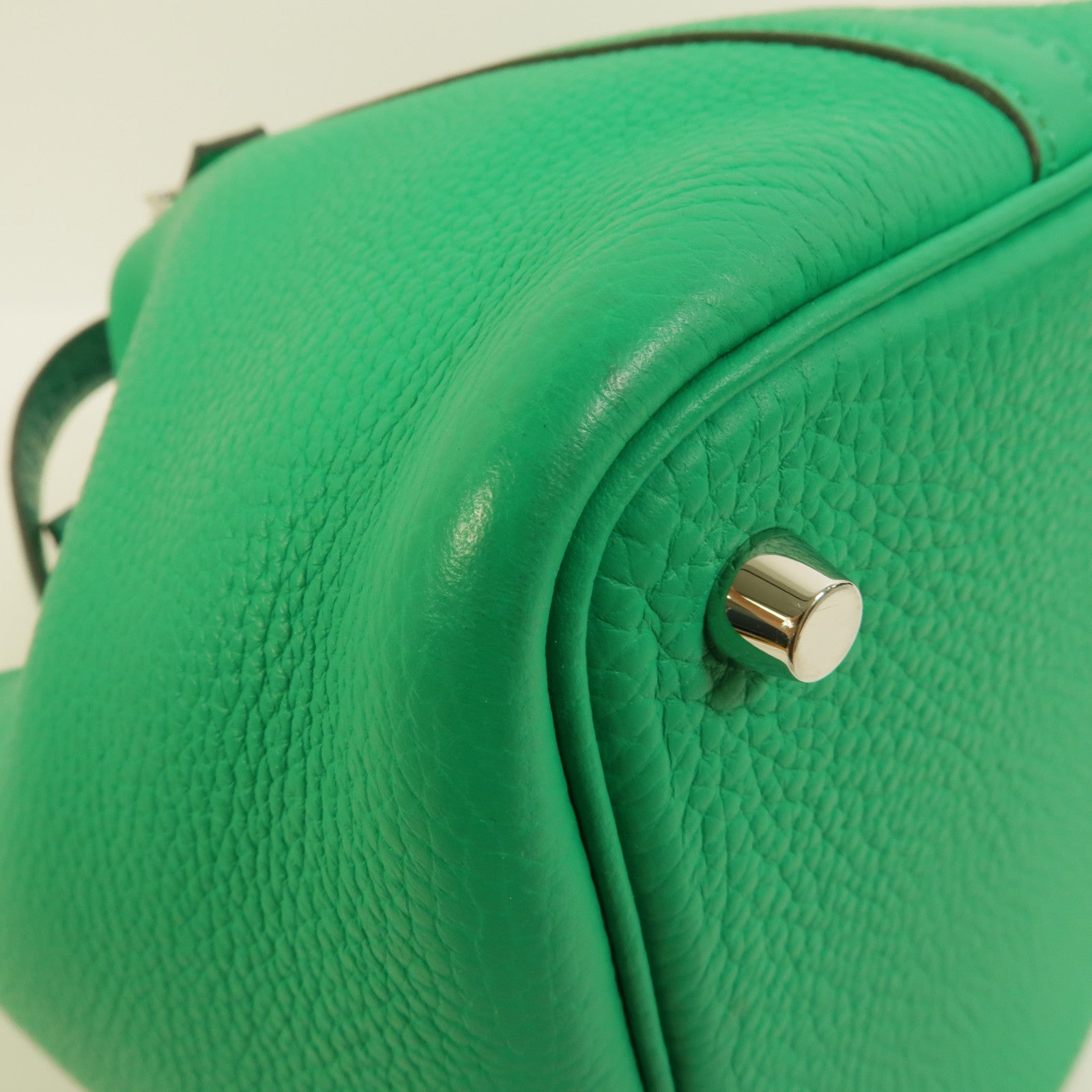 HERMES Clemence/鱷魚皮革Picotin PM Touch手挽袋Menthe/Vert Jade