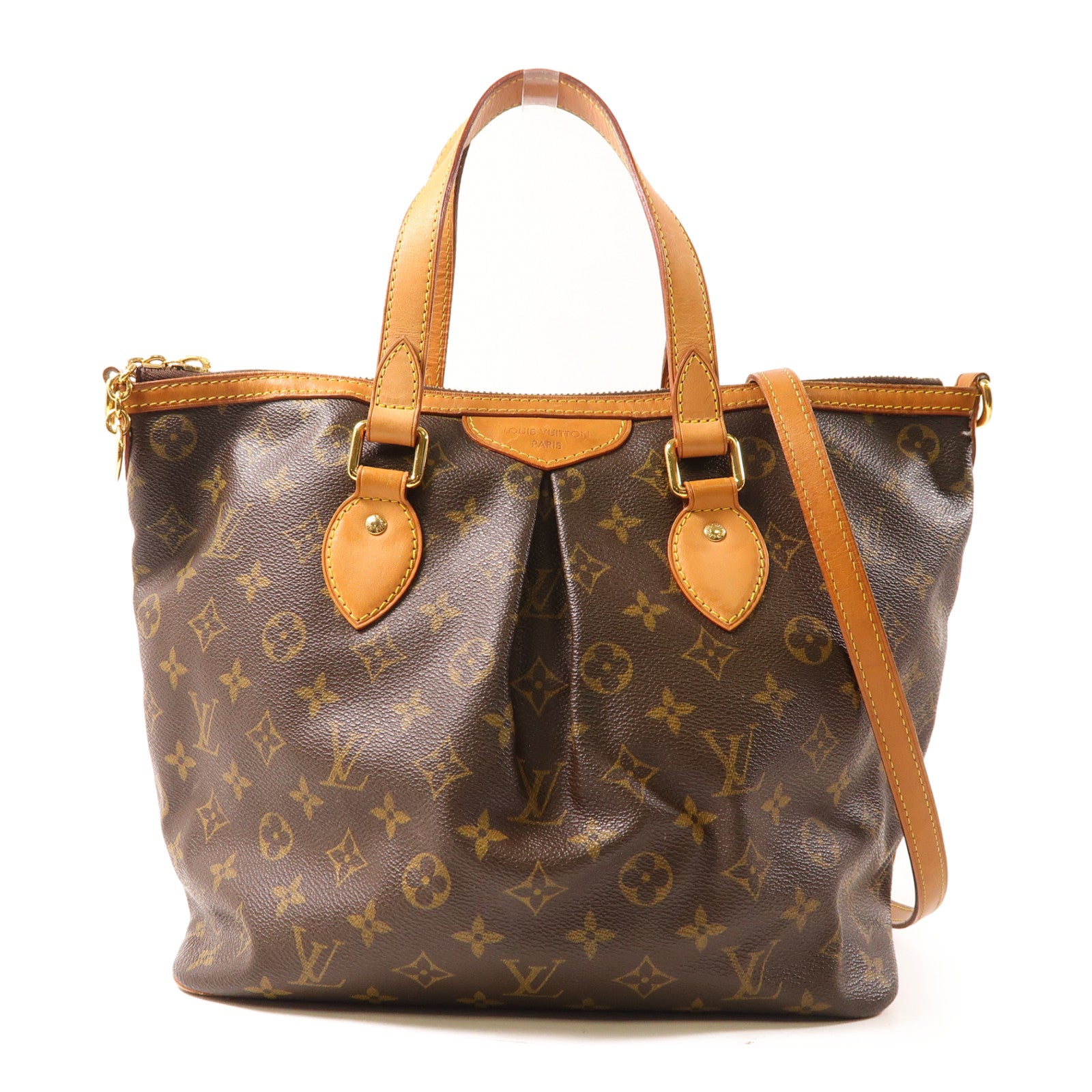 LOUIS VUITTON Monogram Palermo金扣手挽肩背兩用袋啡色