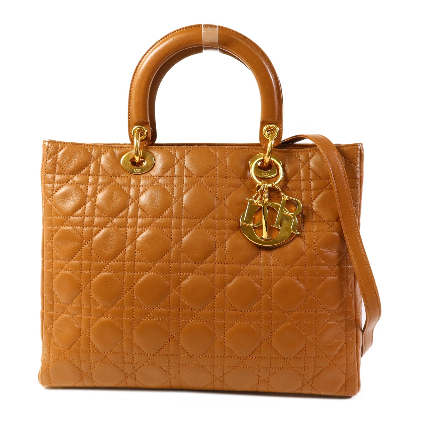 Dior 羊皮皮革Lady Dior金扣手挽肩背兩用袋