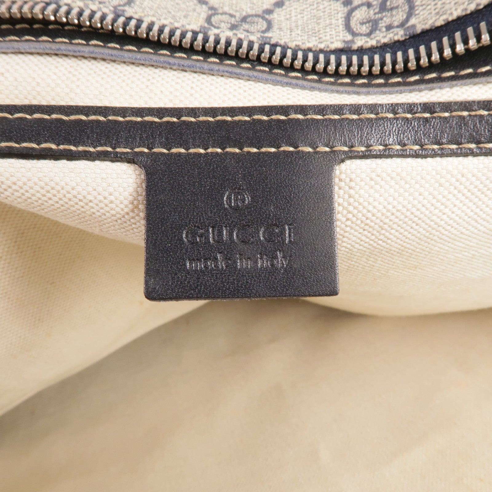 GUCCI 塗層帆布Shoulder Tote銀扣肩背袋/手挽袋