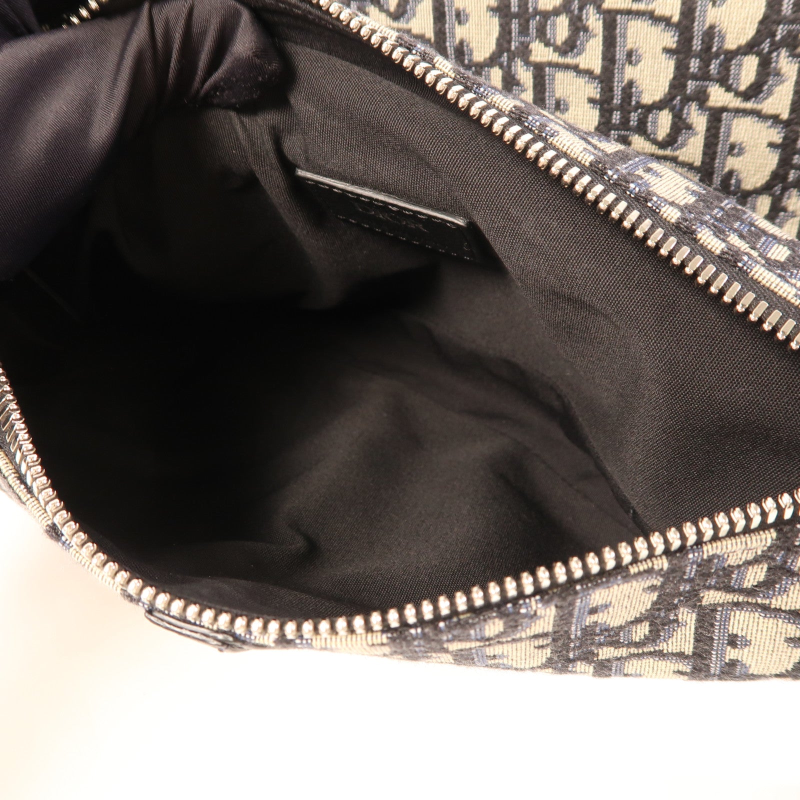 Dior 帆布Saddle Bag銀扣肩背袋