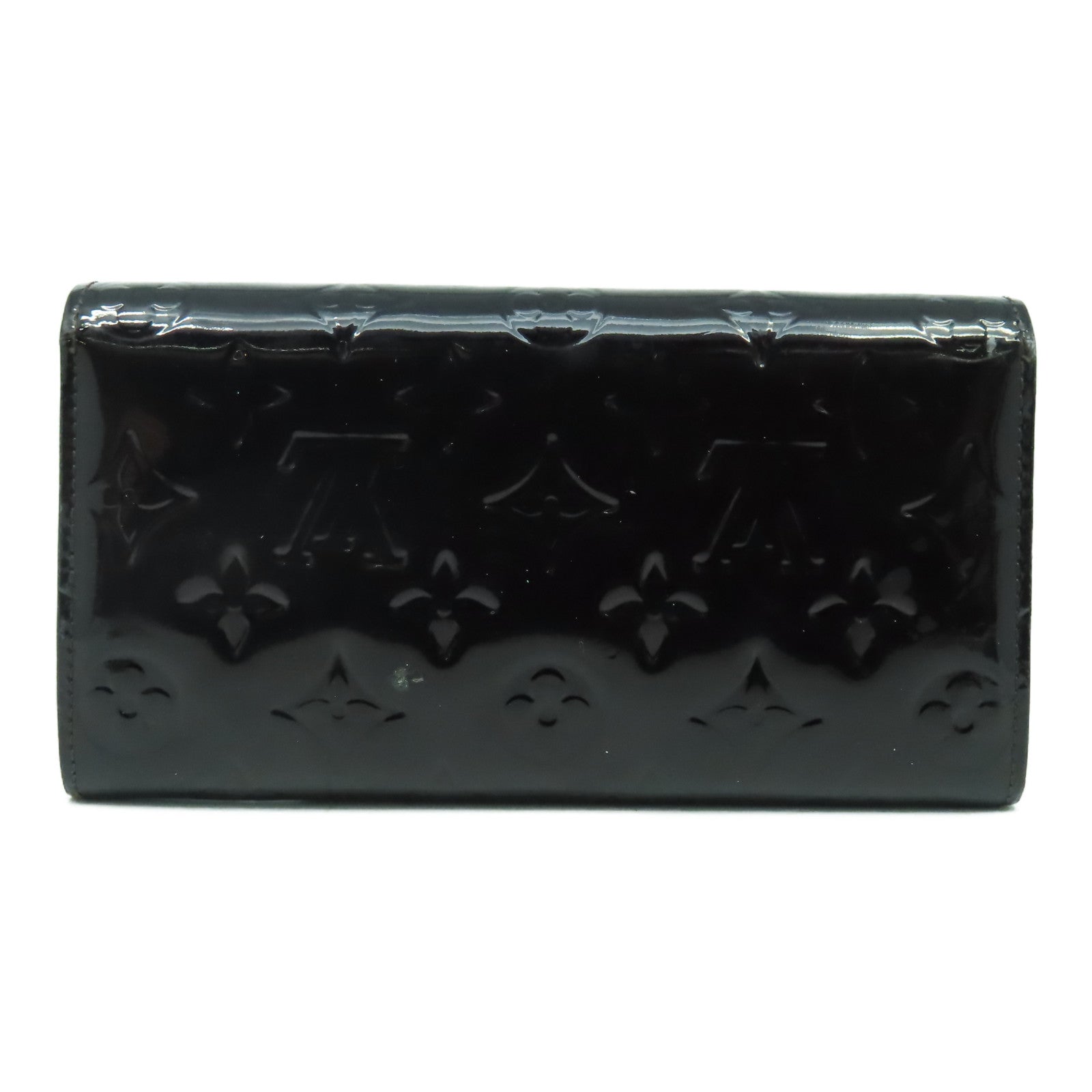 LOUIS VUITTON 【激減優惠】Monogram Vernis Portefeuille Sarah金扣長錢包酒紅色