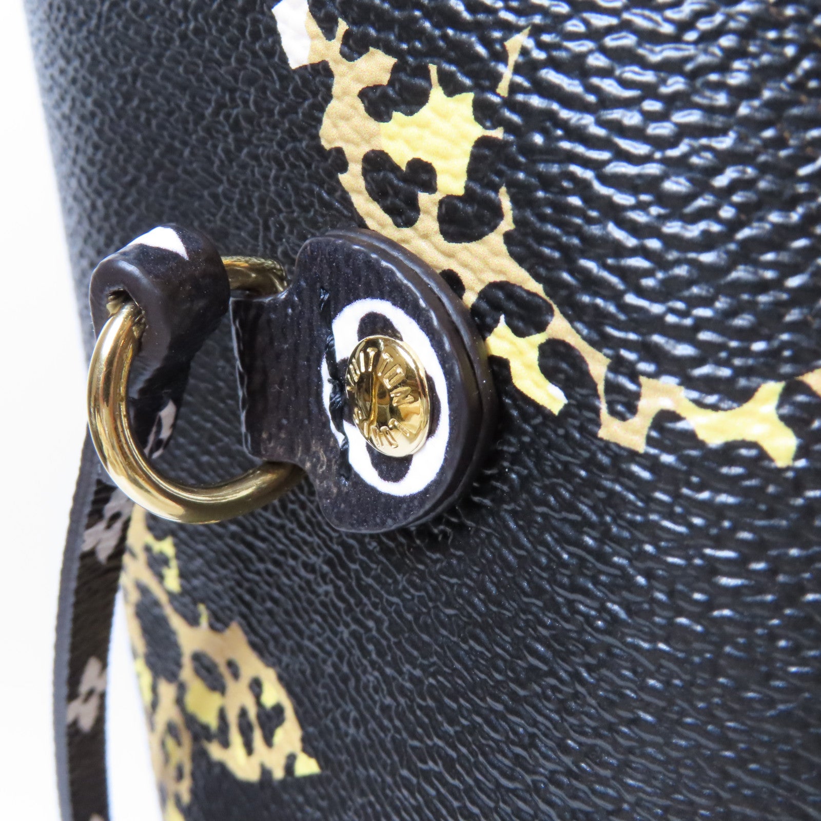 LOUIS VUITTON Monogram Giant Jungle Neverfull MM金扣手挽袋黑色/啡色