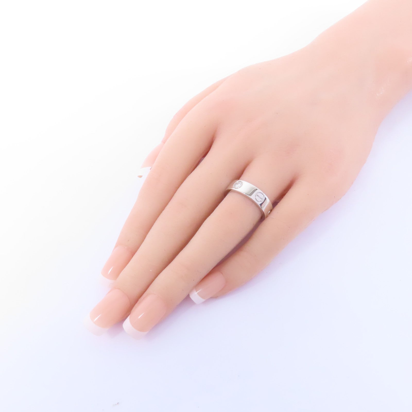 CARTIER 18K白金Love Ring 3 Diamonds鑽石戒指Cartier#53/US#6.25