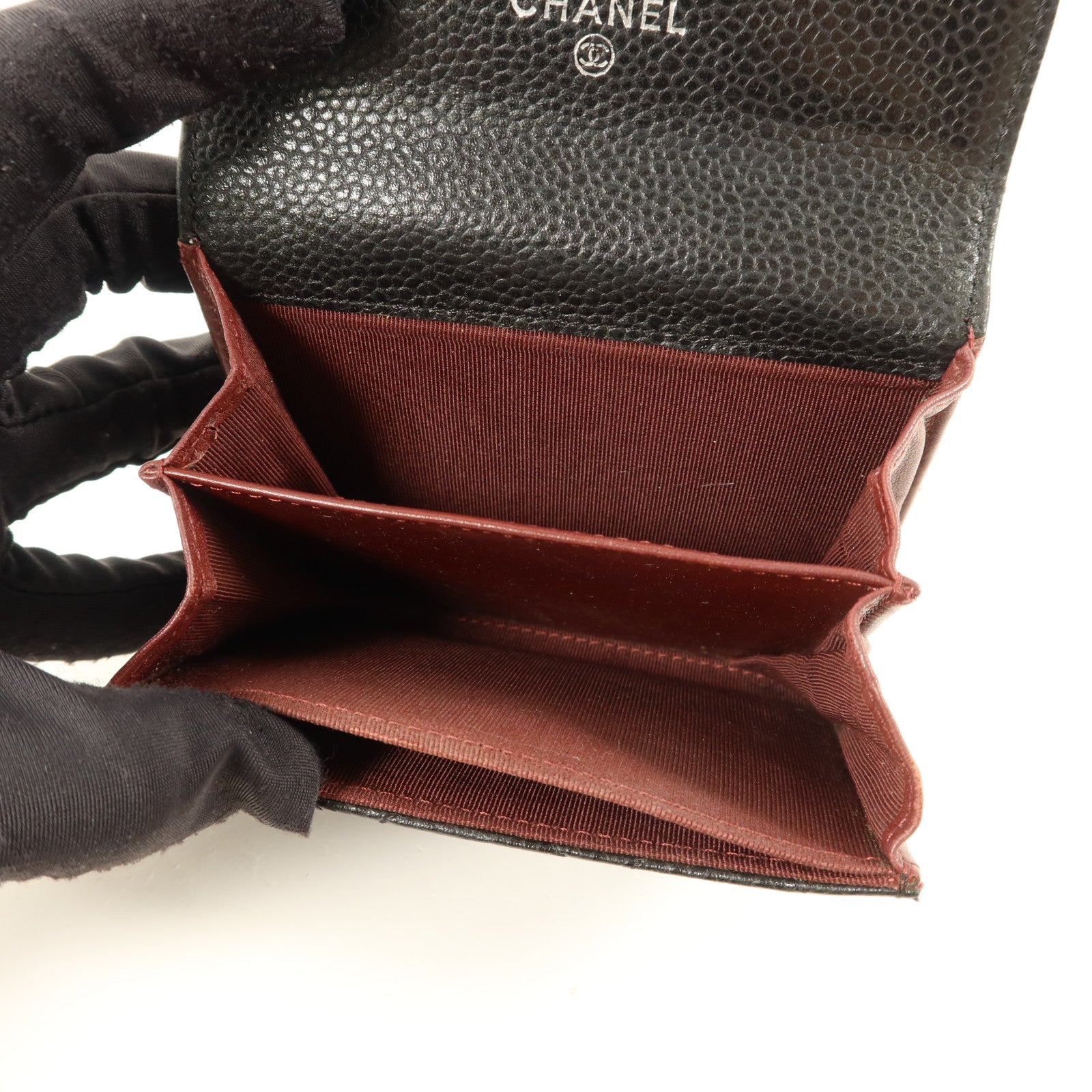 CHANEL 牛皮皮革Card Case銀扣卡片套