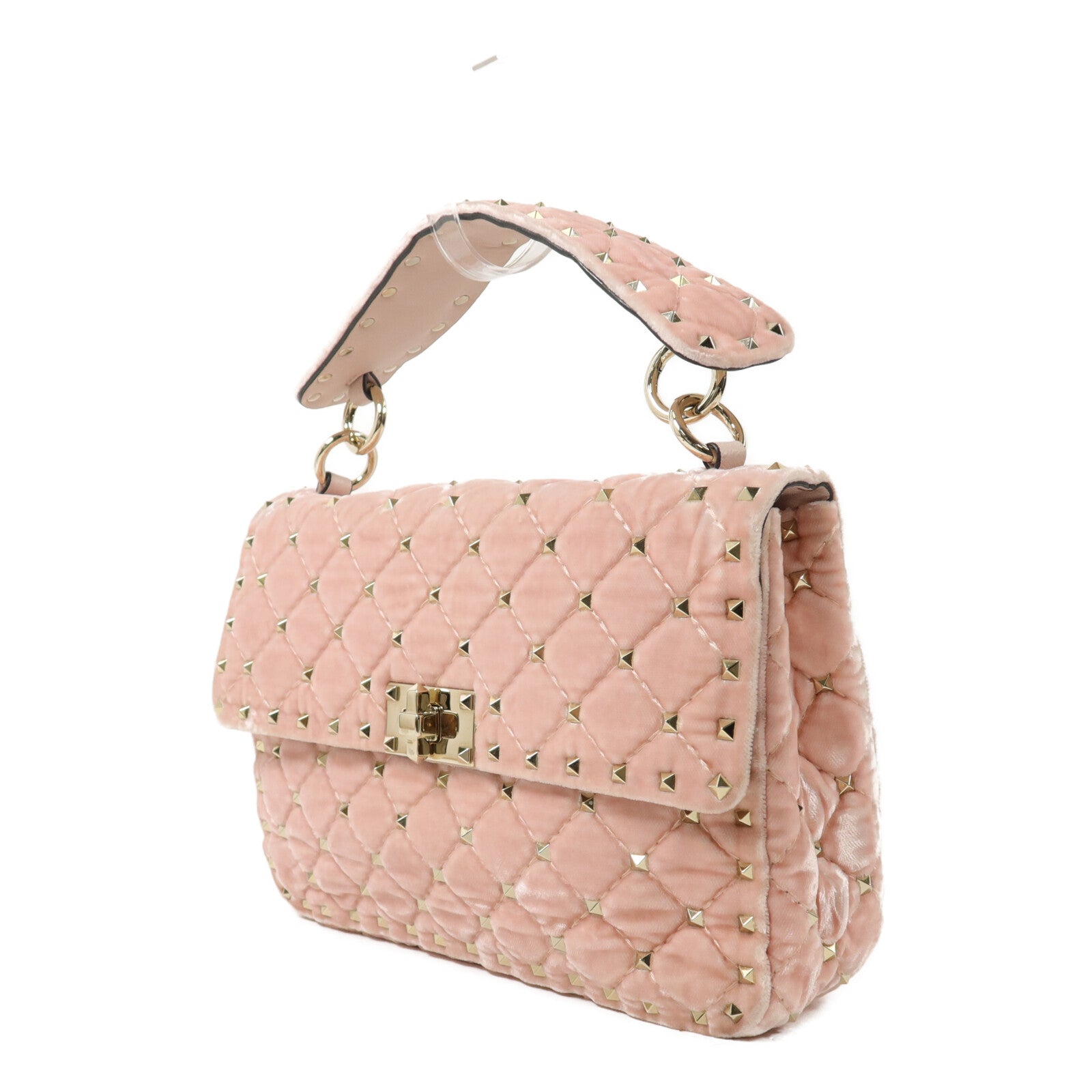 Valentino 天鵝絨Rockstud Splke手挽肩背兩用袋