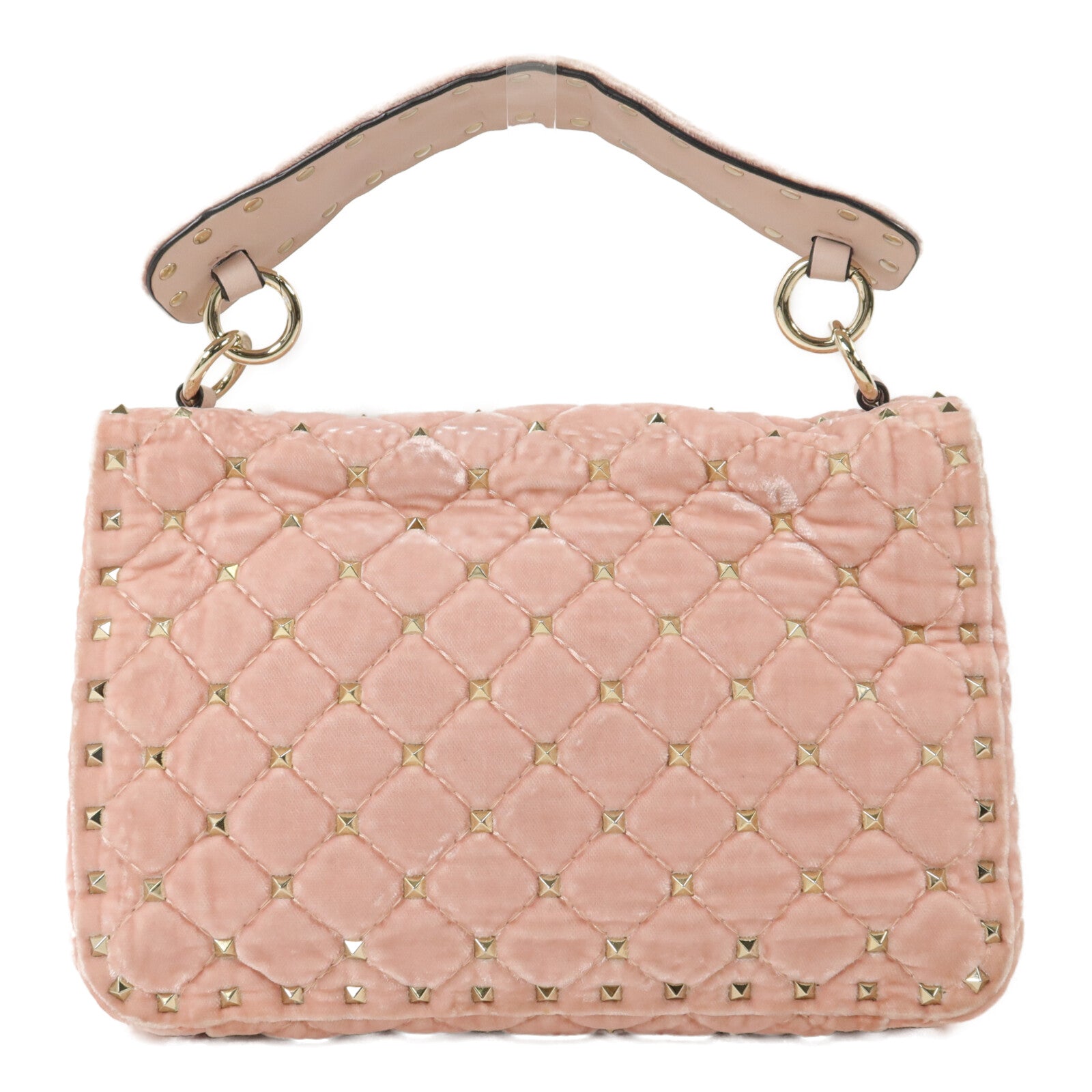 Valentino 天鵝絨Rockstud Splke手挽肩背兩用袋