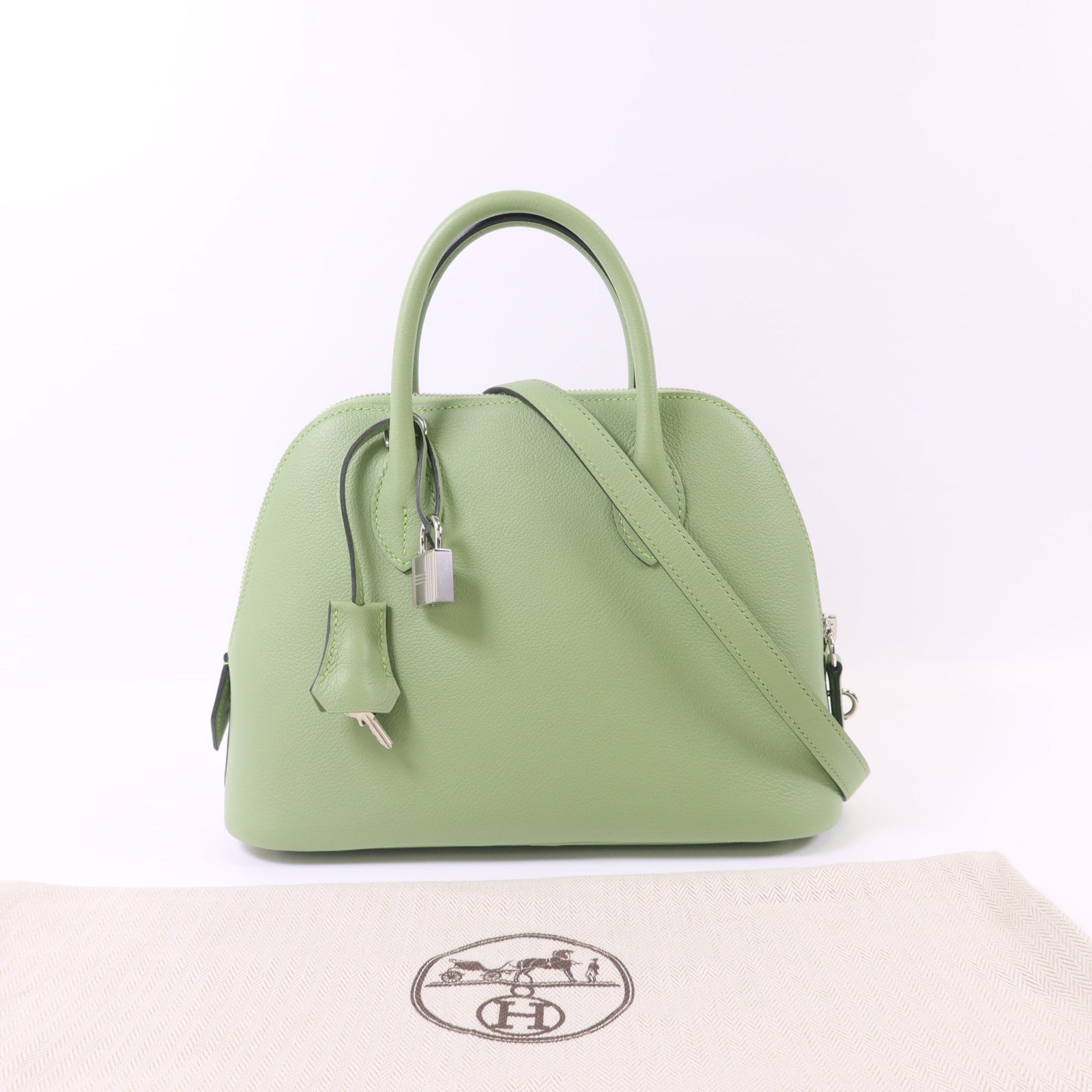 HERMES Evercolor皮革Bolide 27銀扣手挽肩背兩用袋
