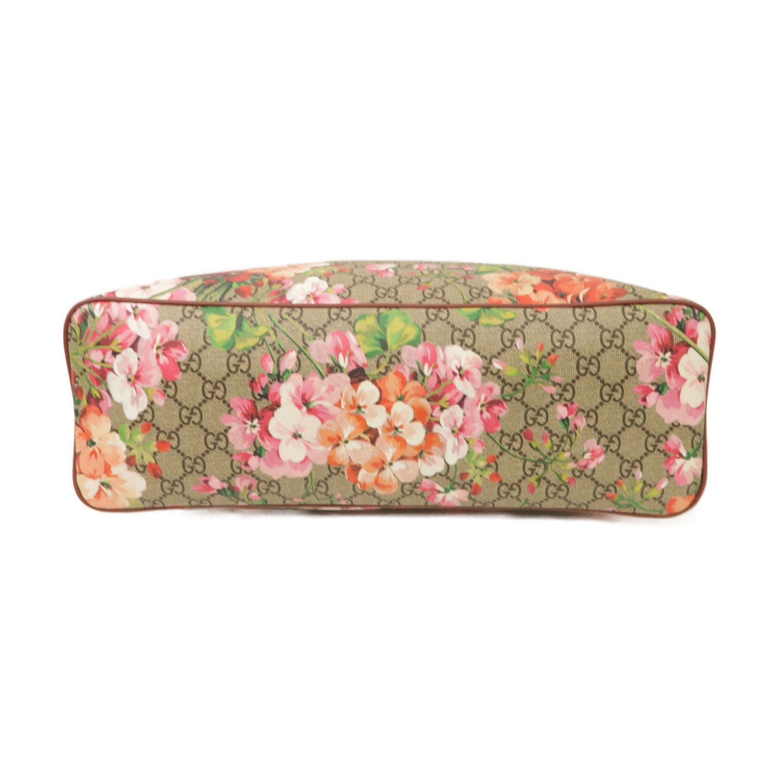 GUCCI 塗層帆布Tote Bag銀扣手挽袋米色/紅色/粉紅色