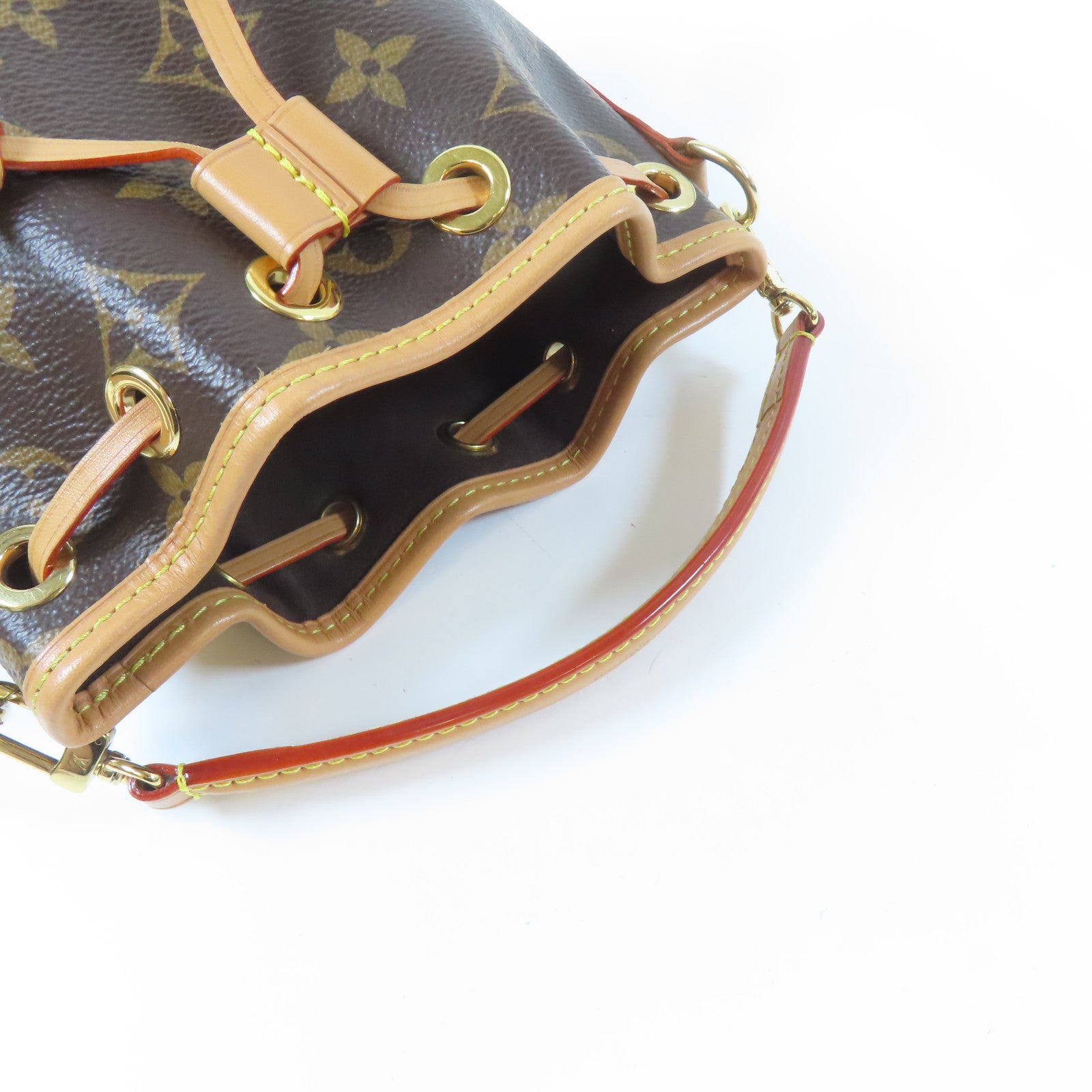 LOUIS VUITTON Monogram Nano Noe金扣手挽肩背兩用袋啡色