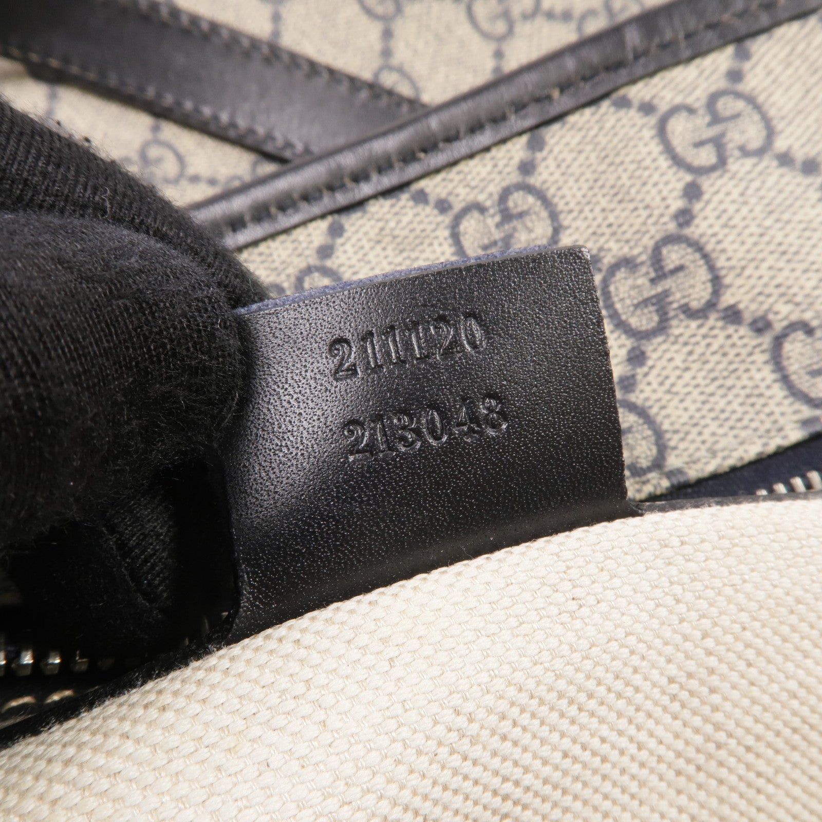 GUCCI 塗層帆布Shoulder Tote銀扣肩背袋/手挽袋