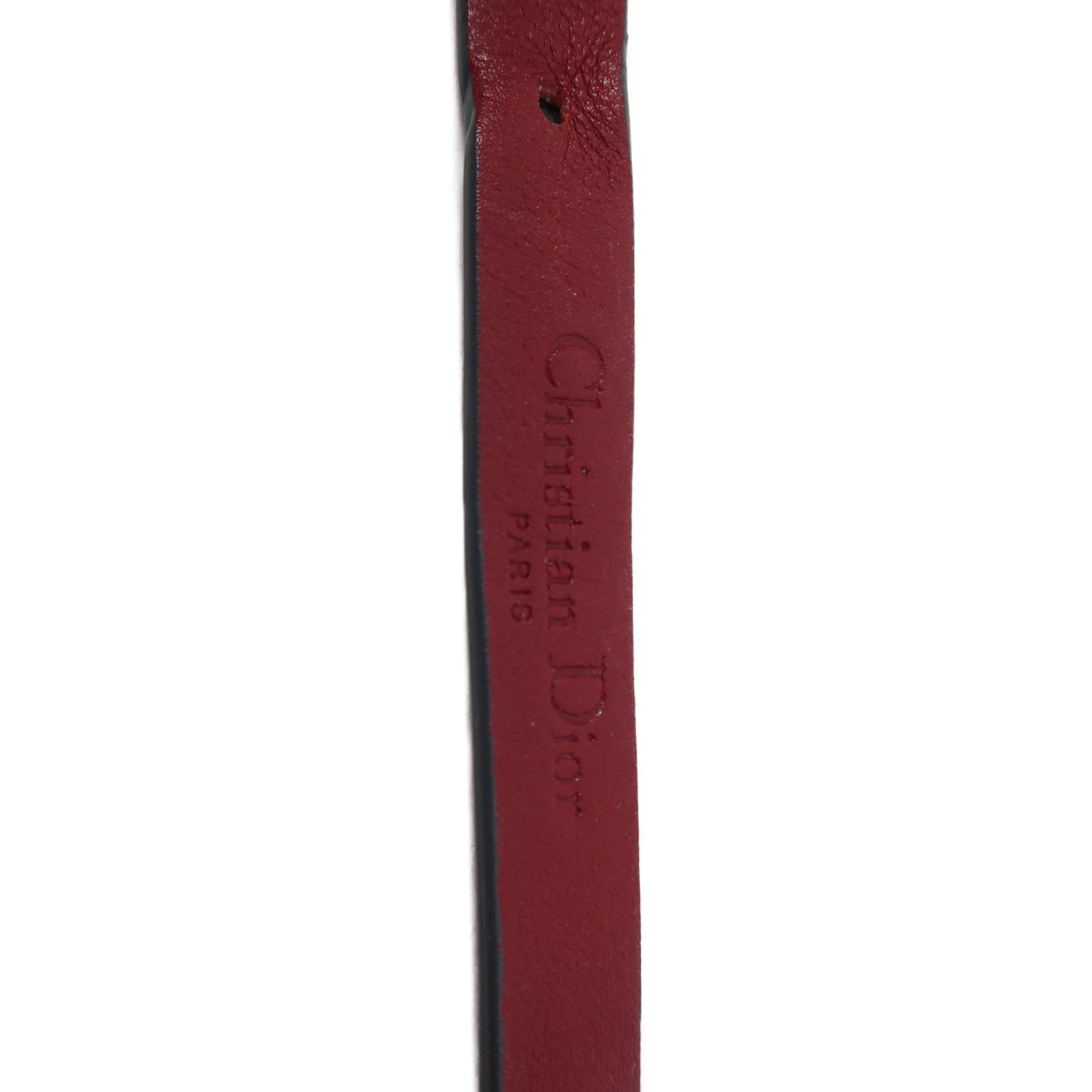 Dior 牛皮皮革/金屬Bracelet金扣手鐲紅色/金色