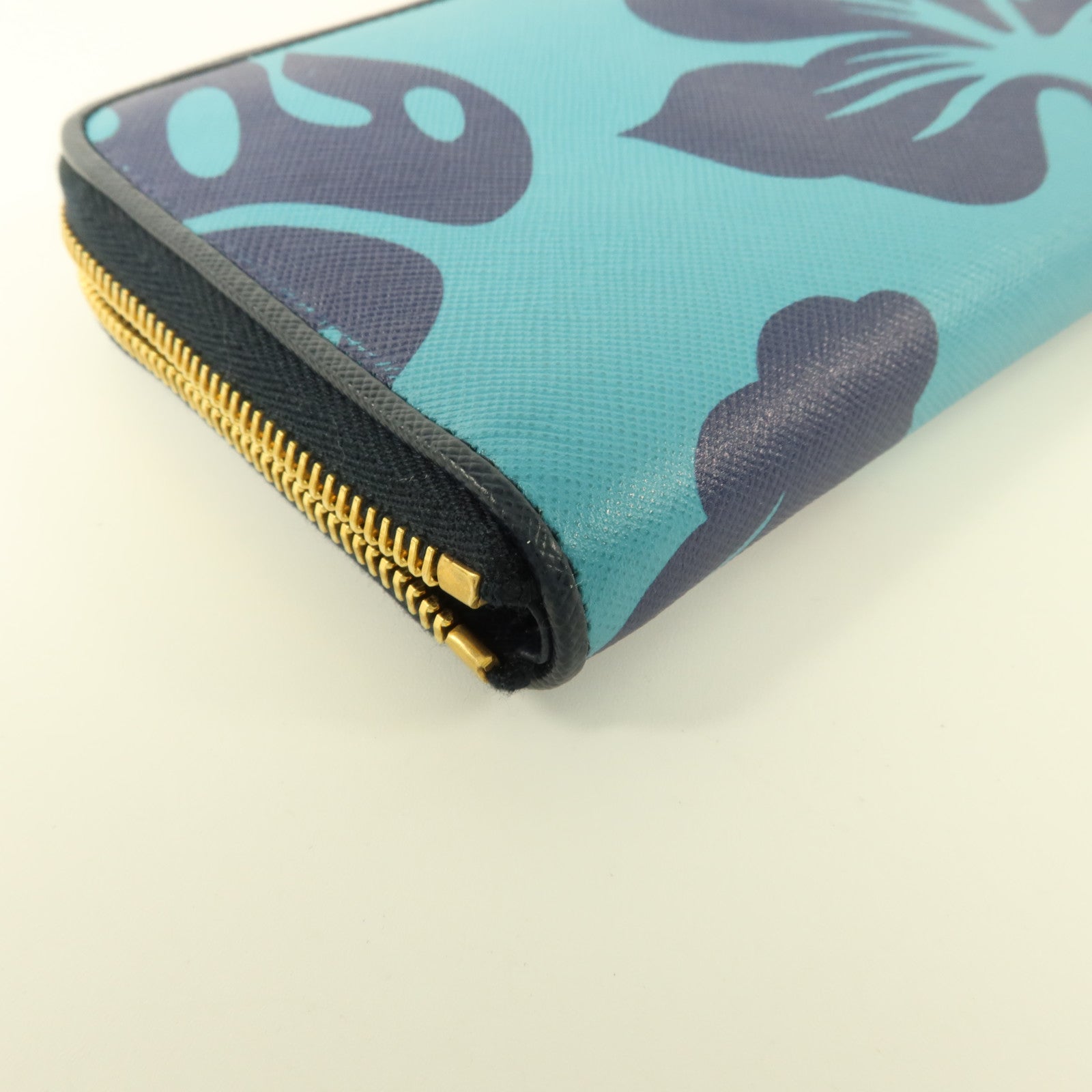 PRADA Saffiano皮革Zipper Long Wallet金扣長錢包