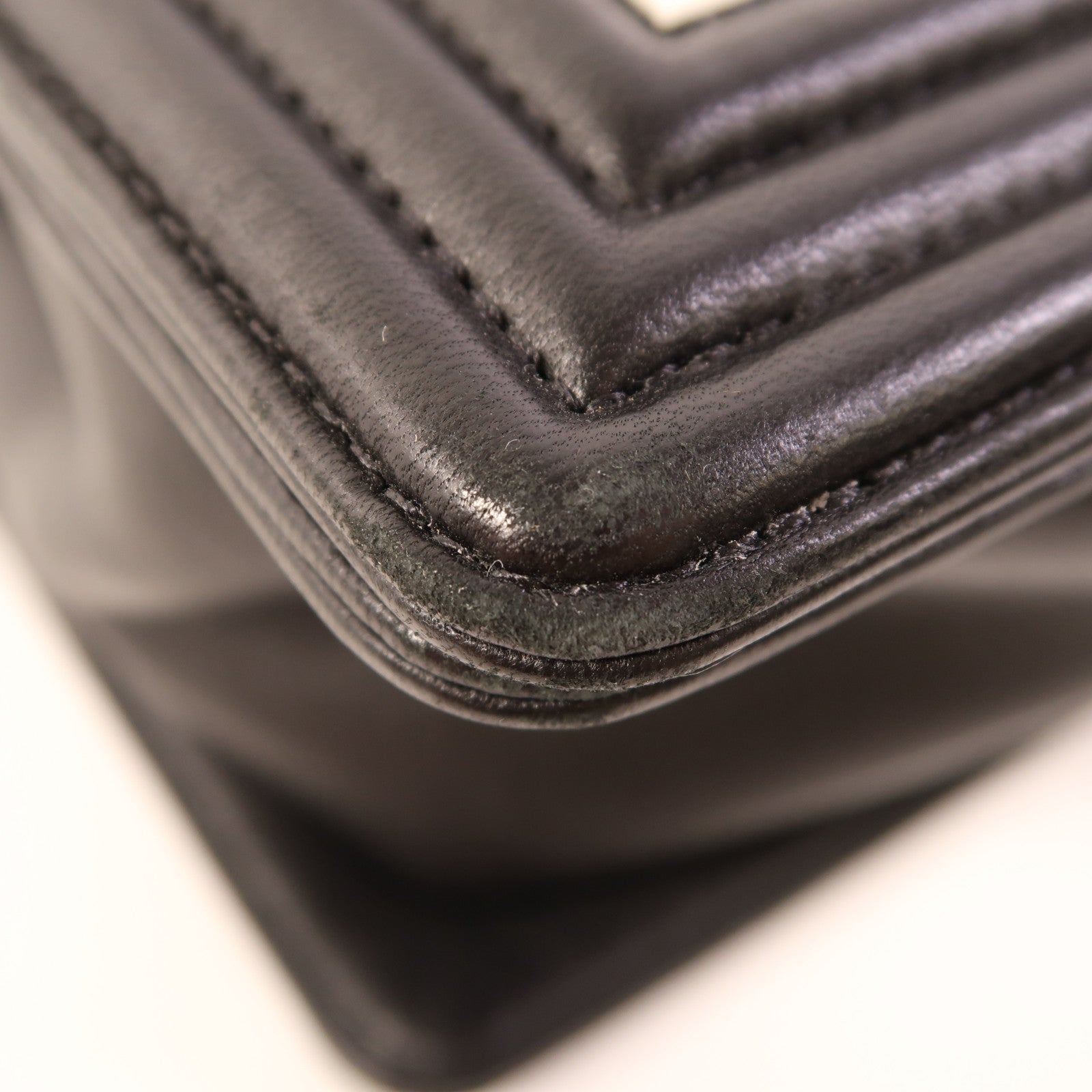 CHANEL CC GHW Boy 25 Chain Shoulder Bag Leather Black/Green