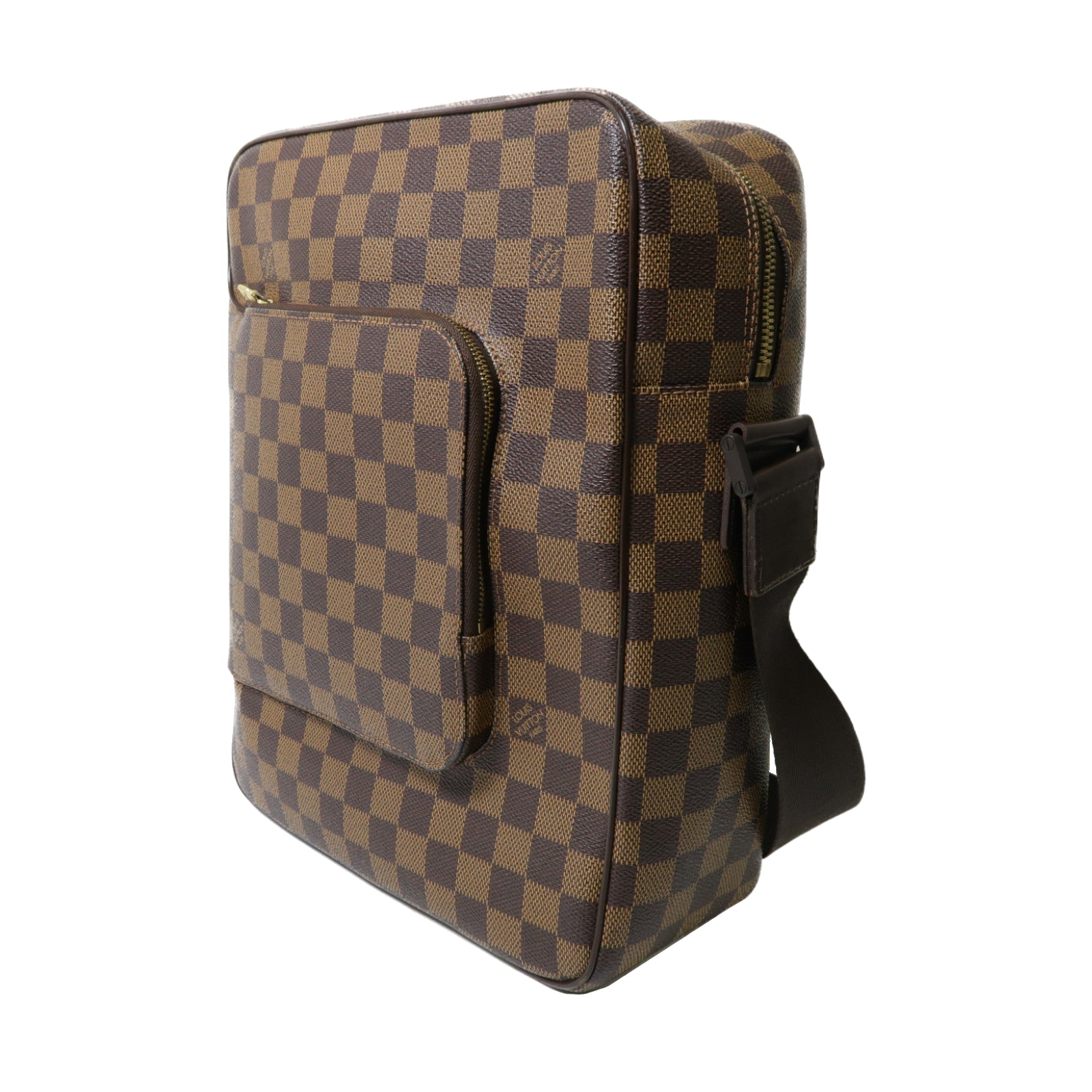 LOUIS VUITTON 【激減優惠】Damier Olaf MM金扣肩背袋啡色