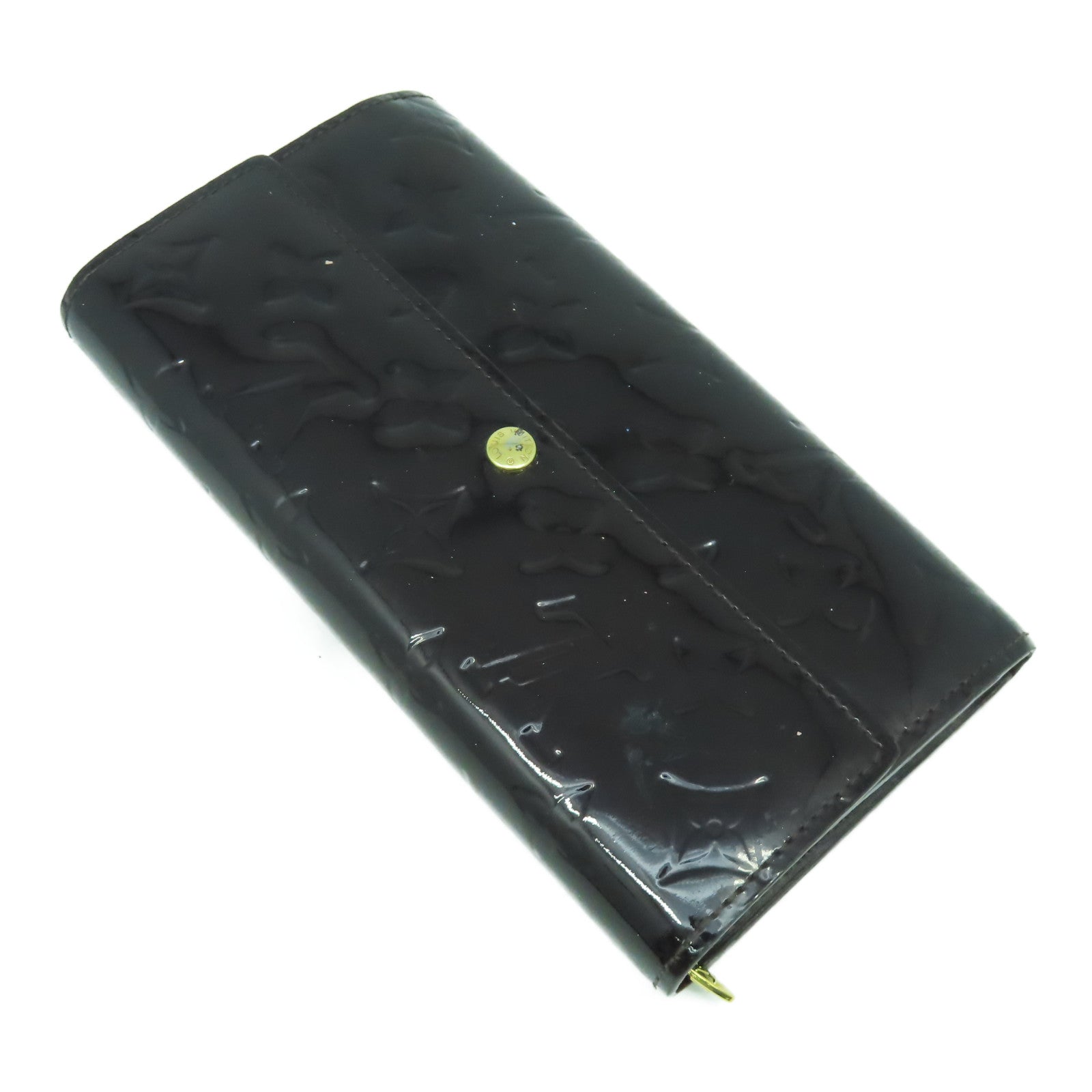 LOUIS VUITTON 【激減優惠】Monogram Vernis Portefeuille Sarah金扣長錢包酒紅色