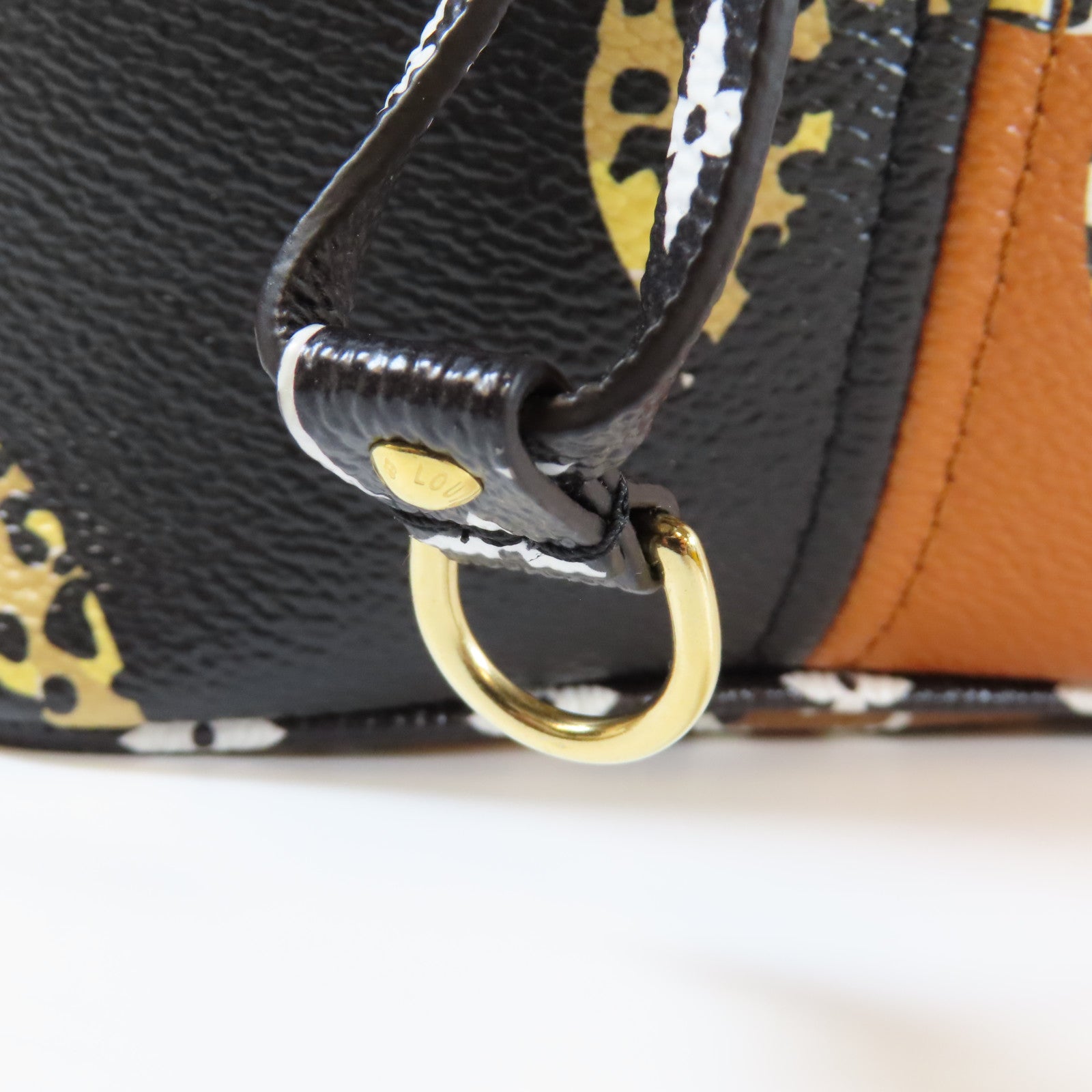 LOUIS VUITTON Monogram Giant Jungle Neverfull MM金扣手挽袋黑色/啡色