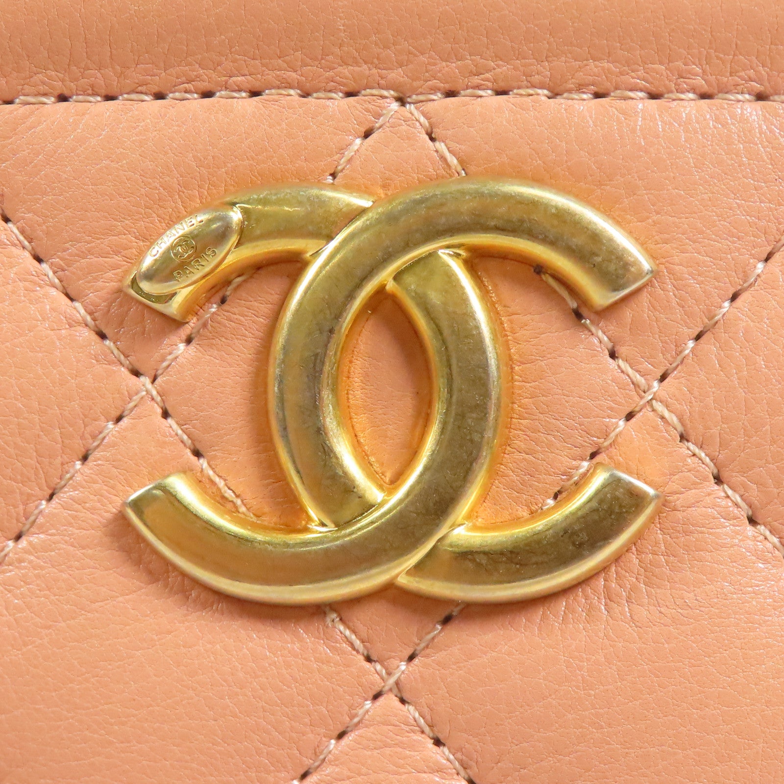 CHANEL 皮革Shoulder Bag金扣鏈帶手挽肩背兩用袋