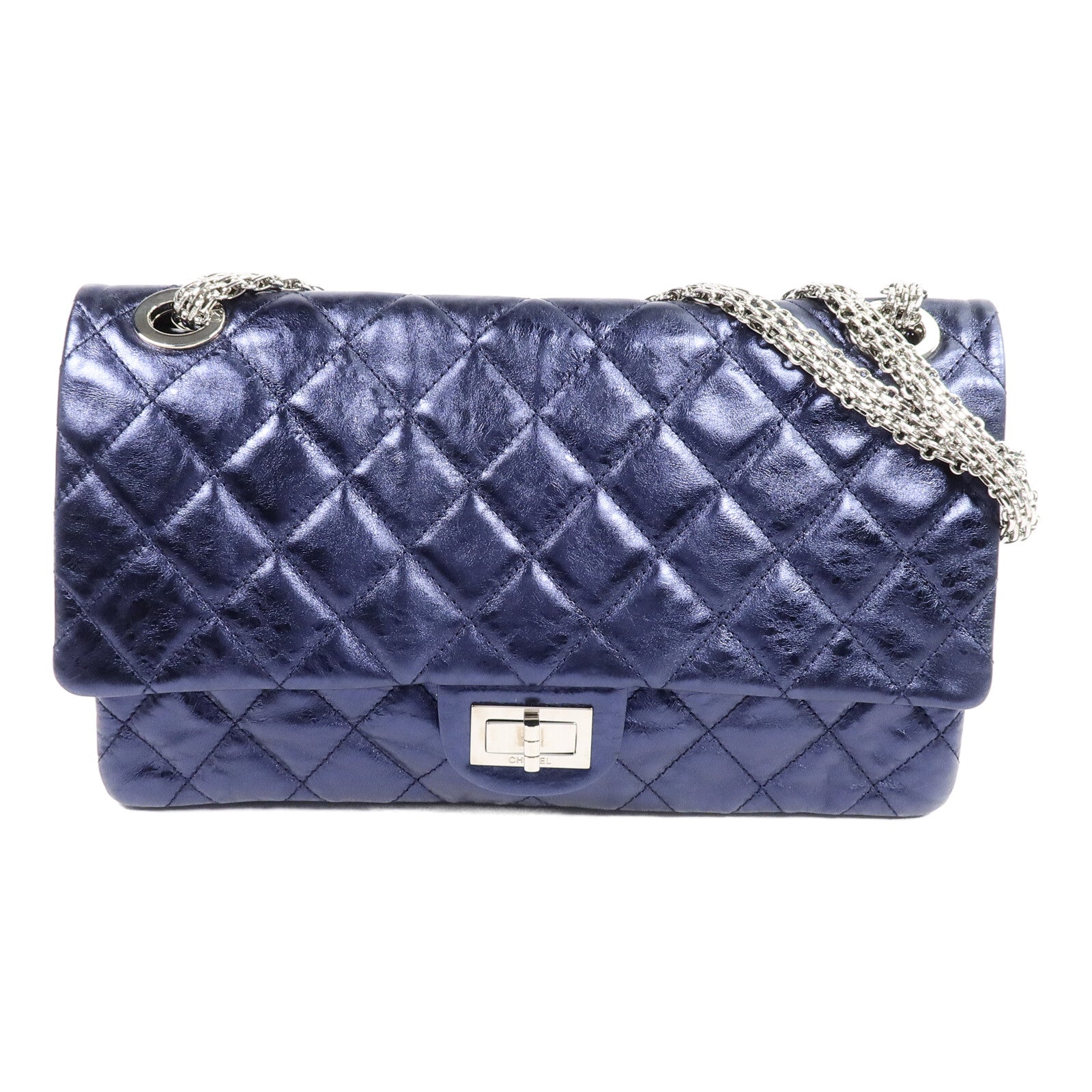 CHANEL 牛皮皮革2.55 Maxi鏈帶肩背袋